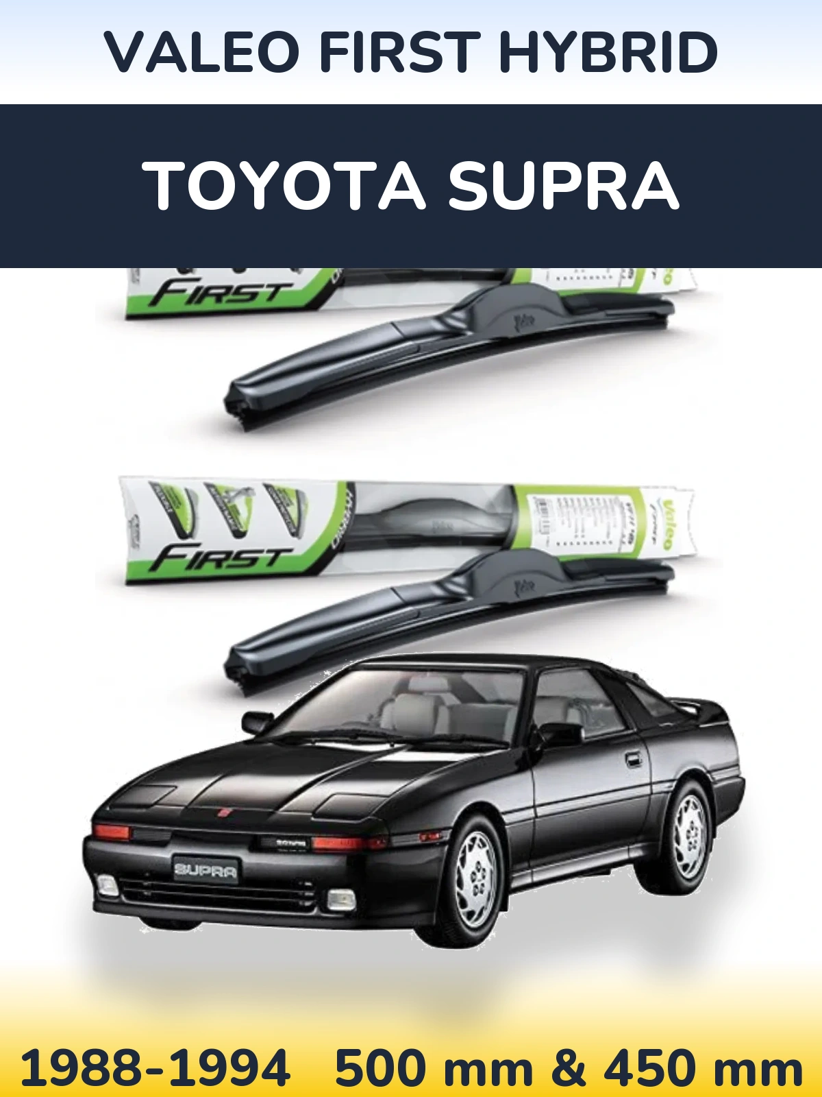 Комплект передних дворников Valeo First Hybrid 500 & 450 мм для Toyota Supra 1988-1994
