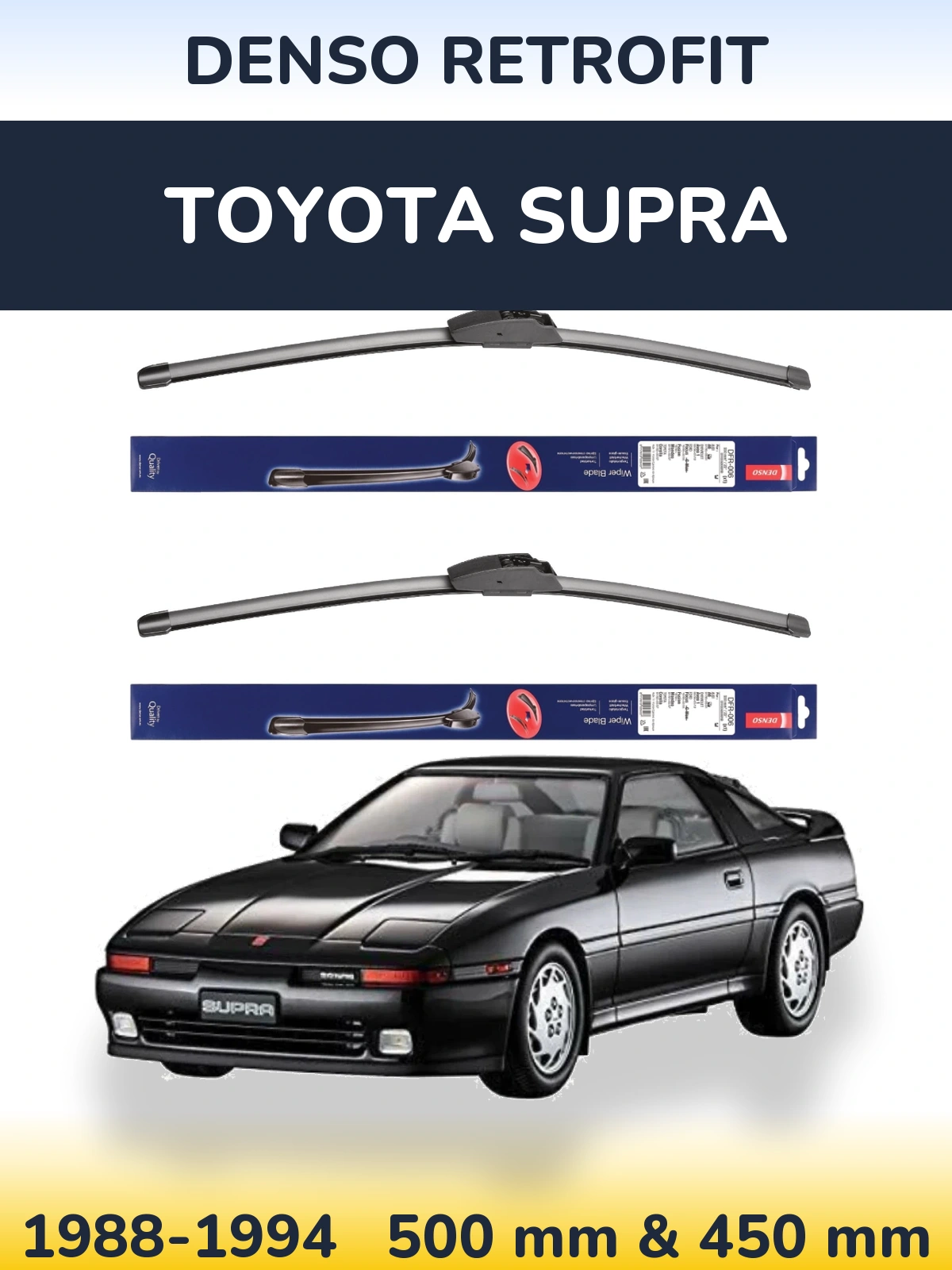 Комплект передних дворников Denso Retrofit 500 & 450 мм для Toyota Supra 1988-1994