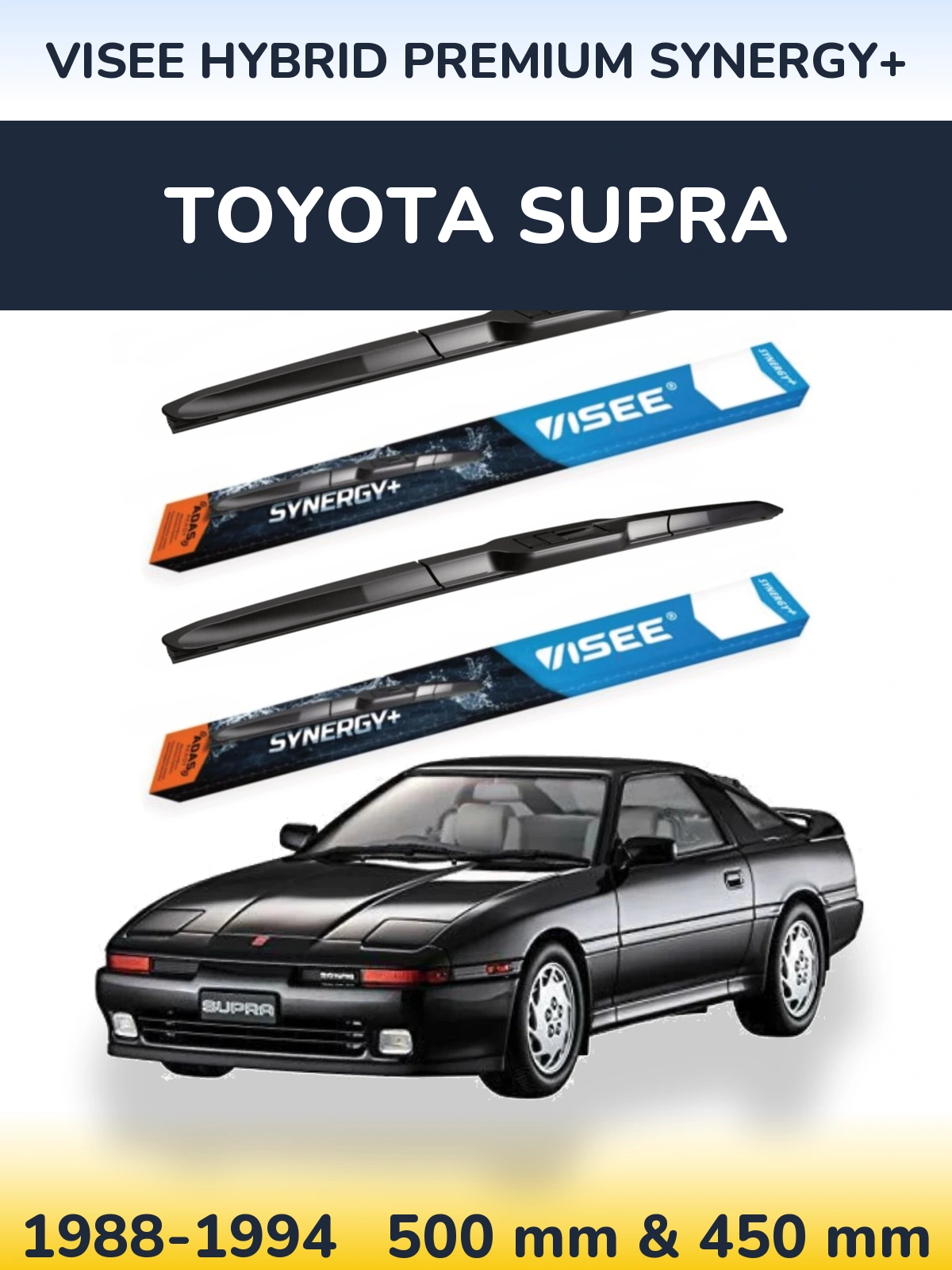 Комплект передних дворников VISEE HYBRID PREMIUM SYNERGY+ 500 & 450 мм для Toyota Supra 1988-1994