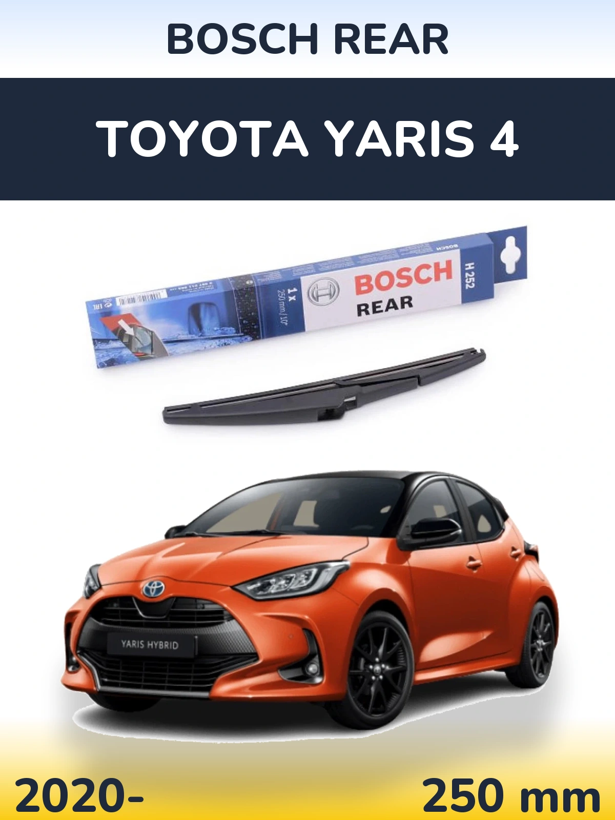 Задний дворник BOSCH Rear 250 мм для Toyota Yaris 4 2020-2026