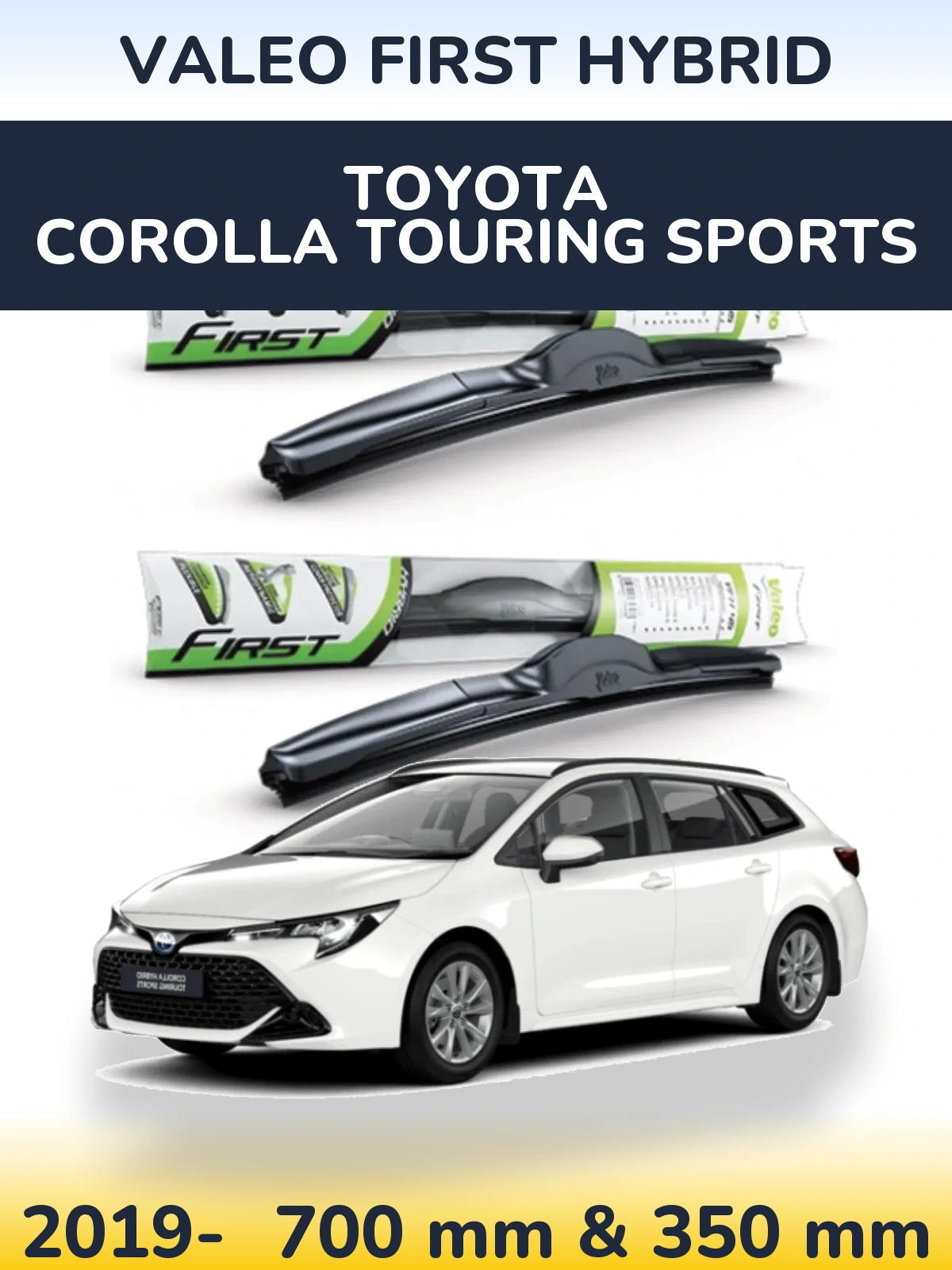 Komplet przednich wycieraczek Valeo First Hybrid 700 & 350 mm do Toyota Corolla Touring Sports 2019-2026