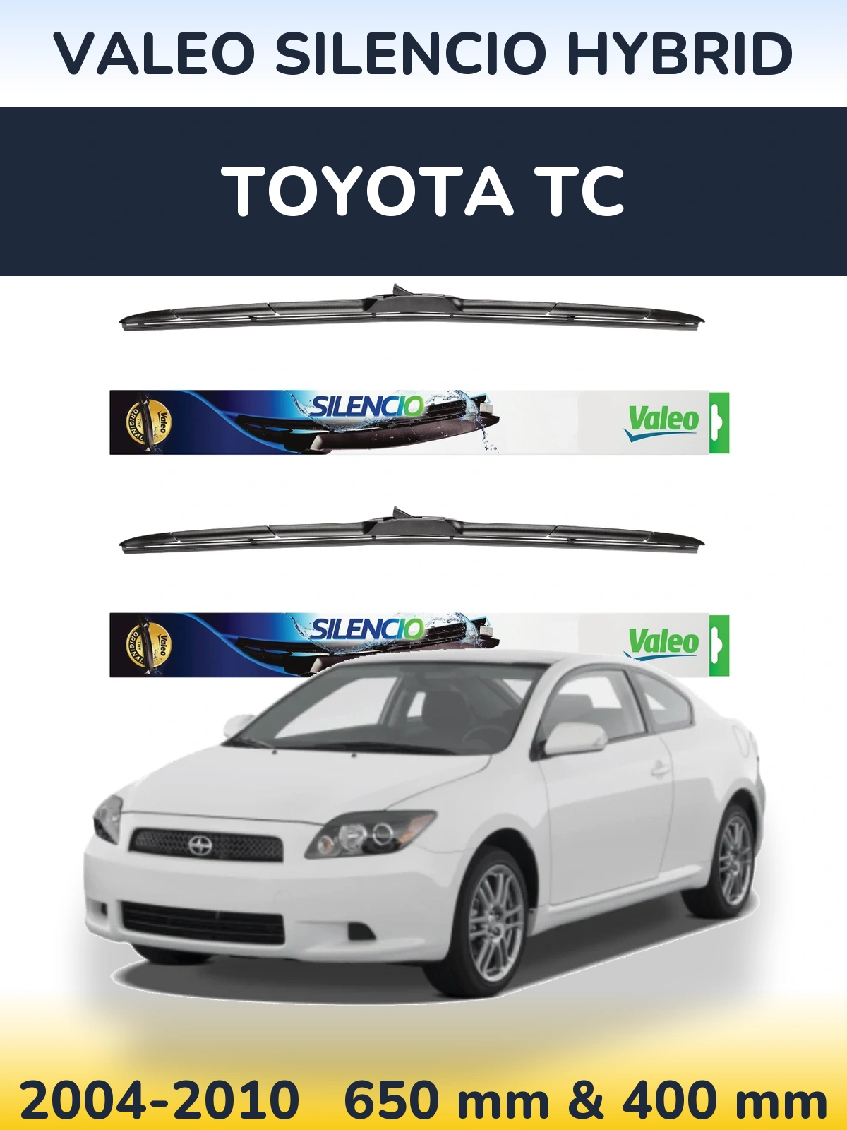 Комплект передних дворников Valeo Silencio Hybrid 650 & 400 мм для Toyota tC 2004-2010