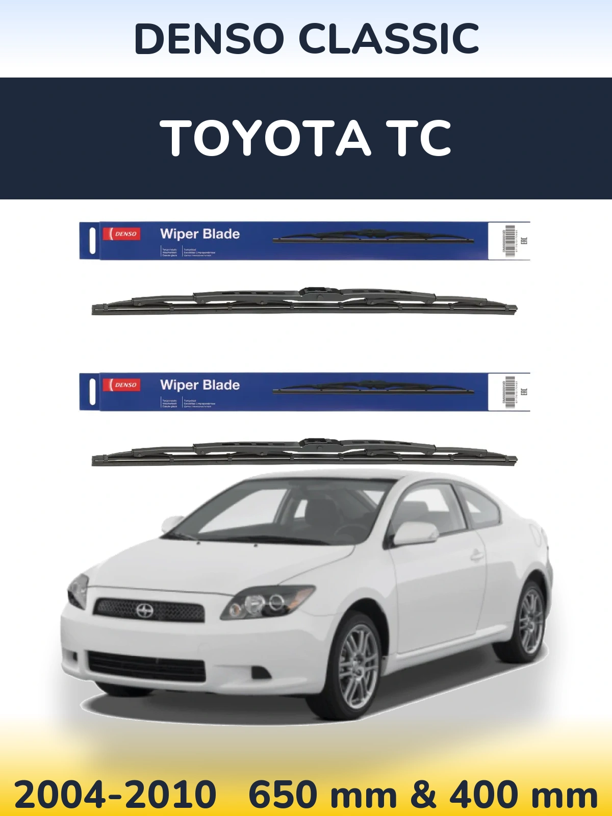 Komplet przednich wycieraczek Denso Classic 650 & 400 mm do Toyota tC 2004-2010