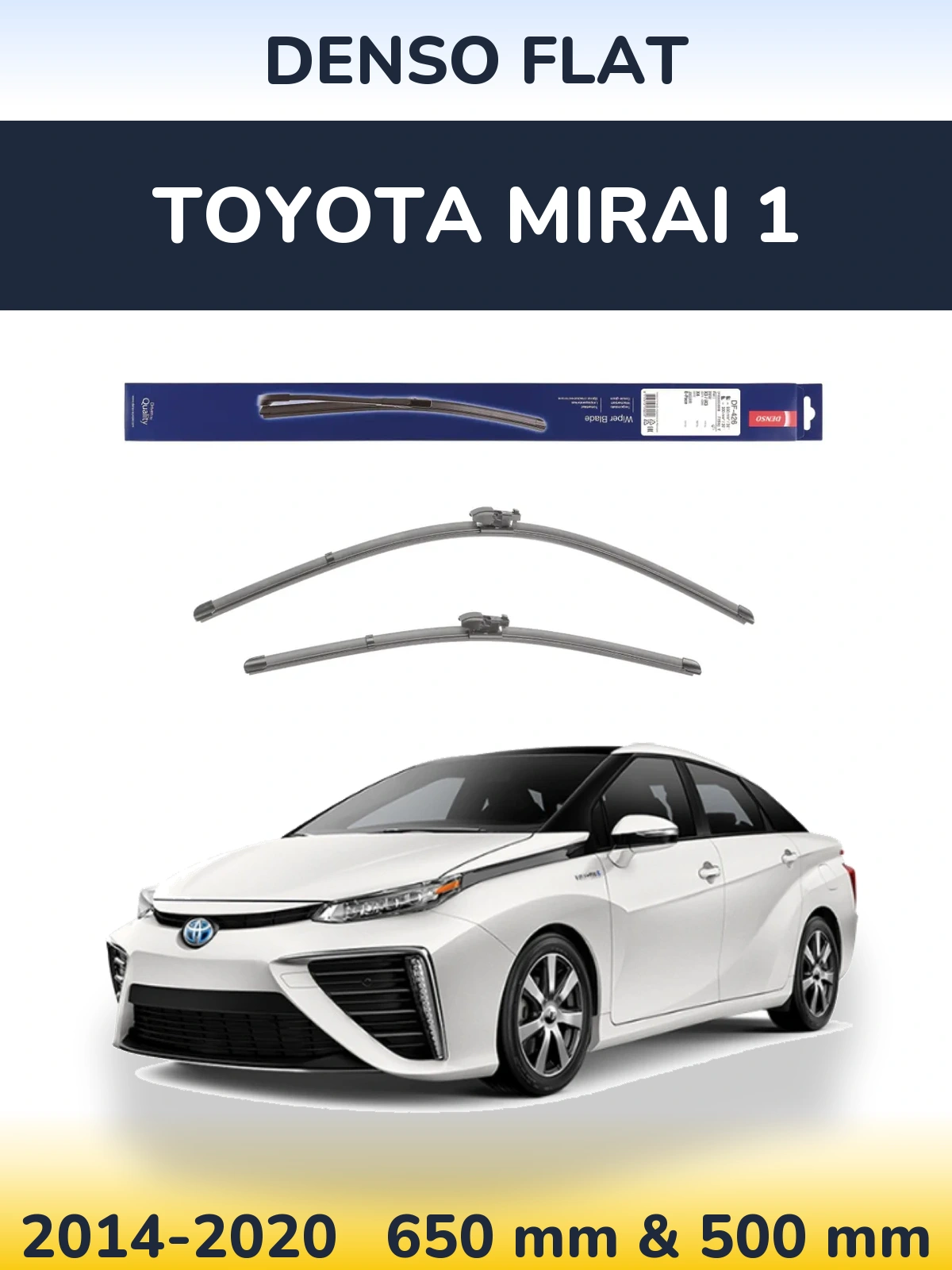Komplet przednich wycieraczek Denso Flat 650 & 500 mm do Toyota Mirai 1 2014-2020