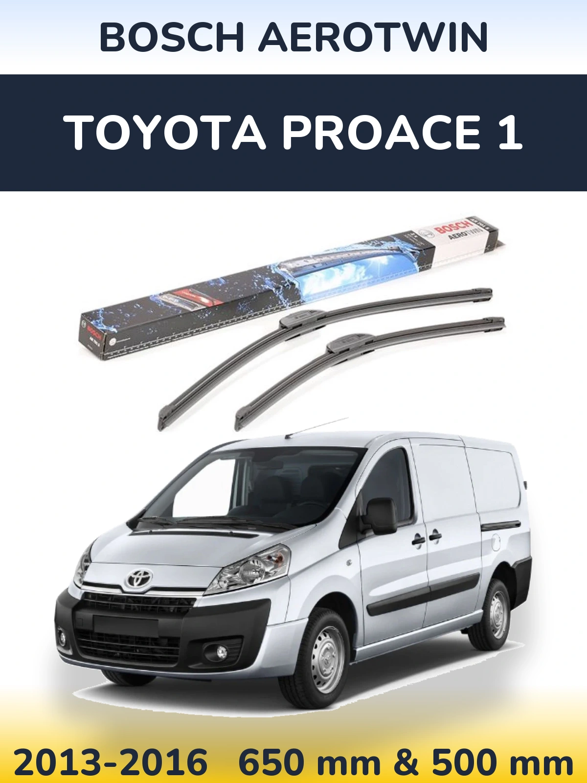 Komplet przednich wycieraczek BOSCH AeroTwin 650 & 500 mm do Toyota ProAce 1 2013-2016
