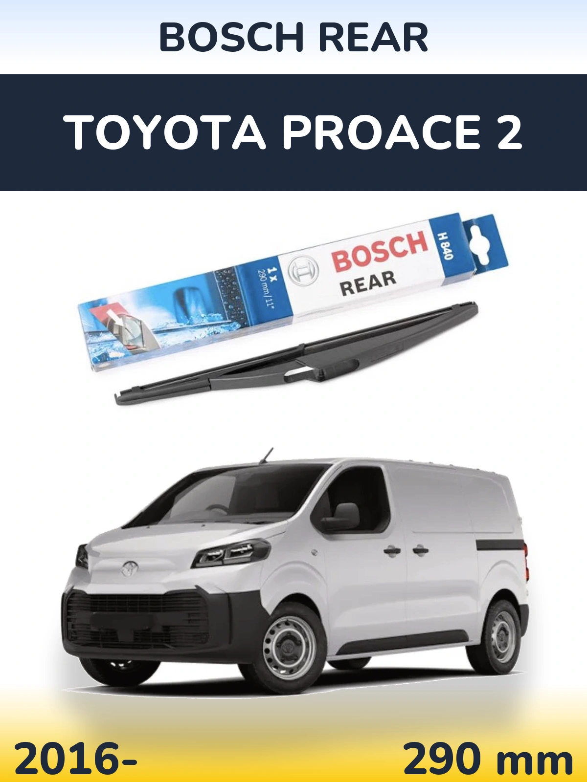 Задний дворник BOSCH Rear 290 мм для Toyota ProAce 2 2016-2026