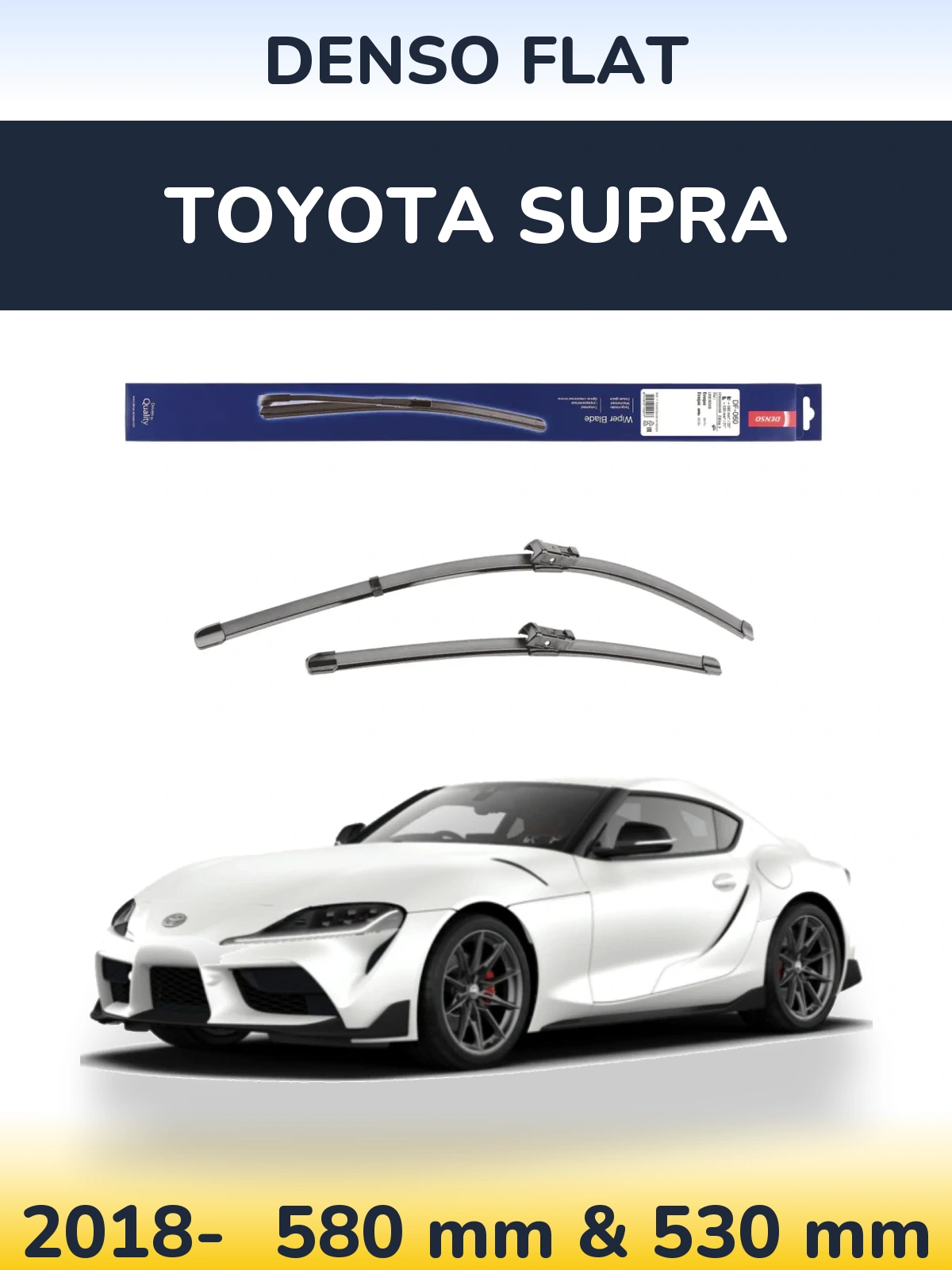 Komplet przednich wycieraczek Denso Flat 580 & 530 mm do Toyota Supra 2018-2026