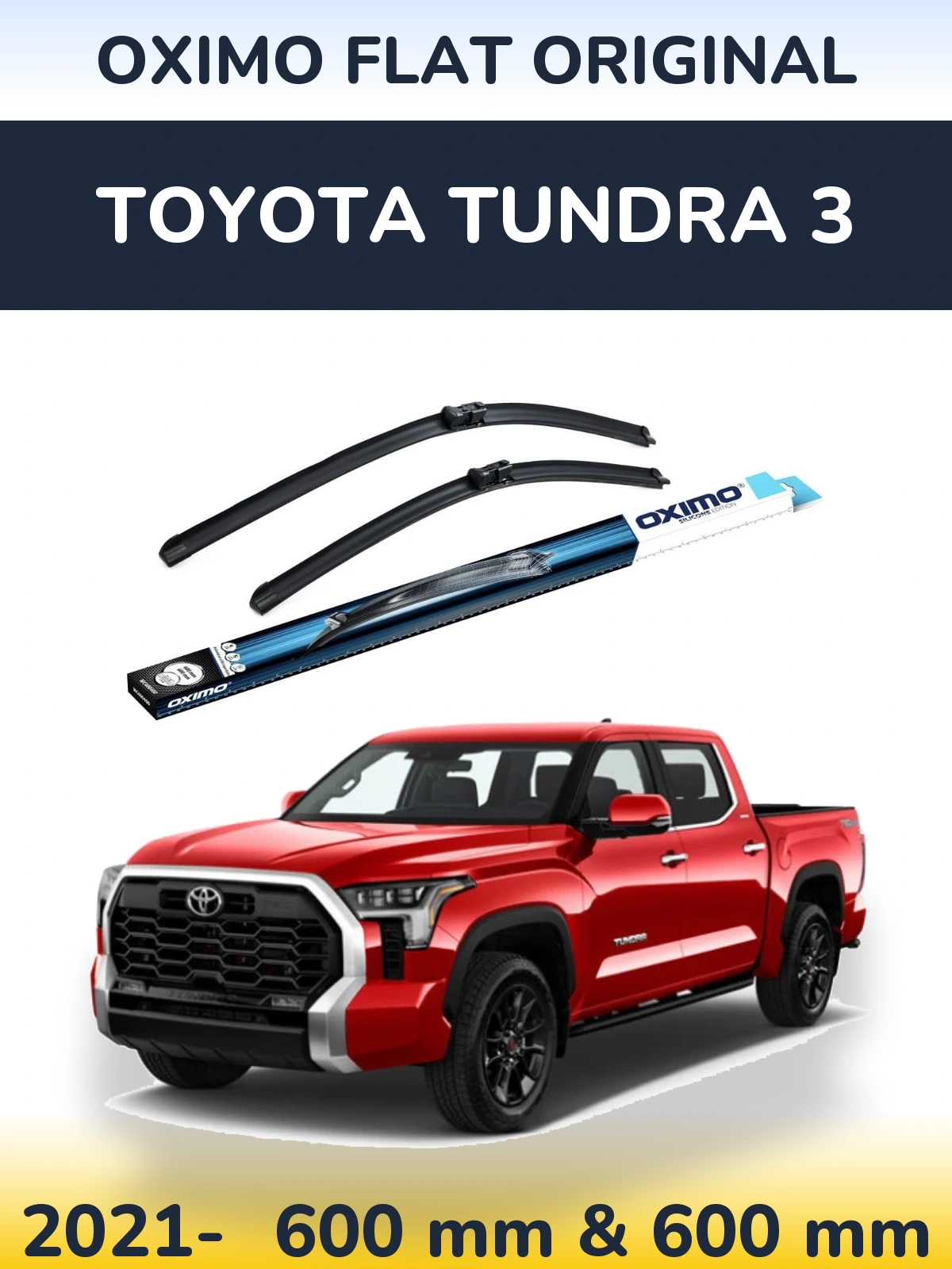Комплект передних дворников Oximo Flat Original 600 & 600 мм для Toyota Tundra 3 2021-2026