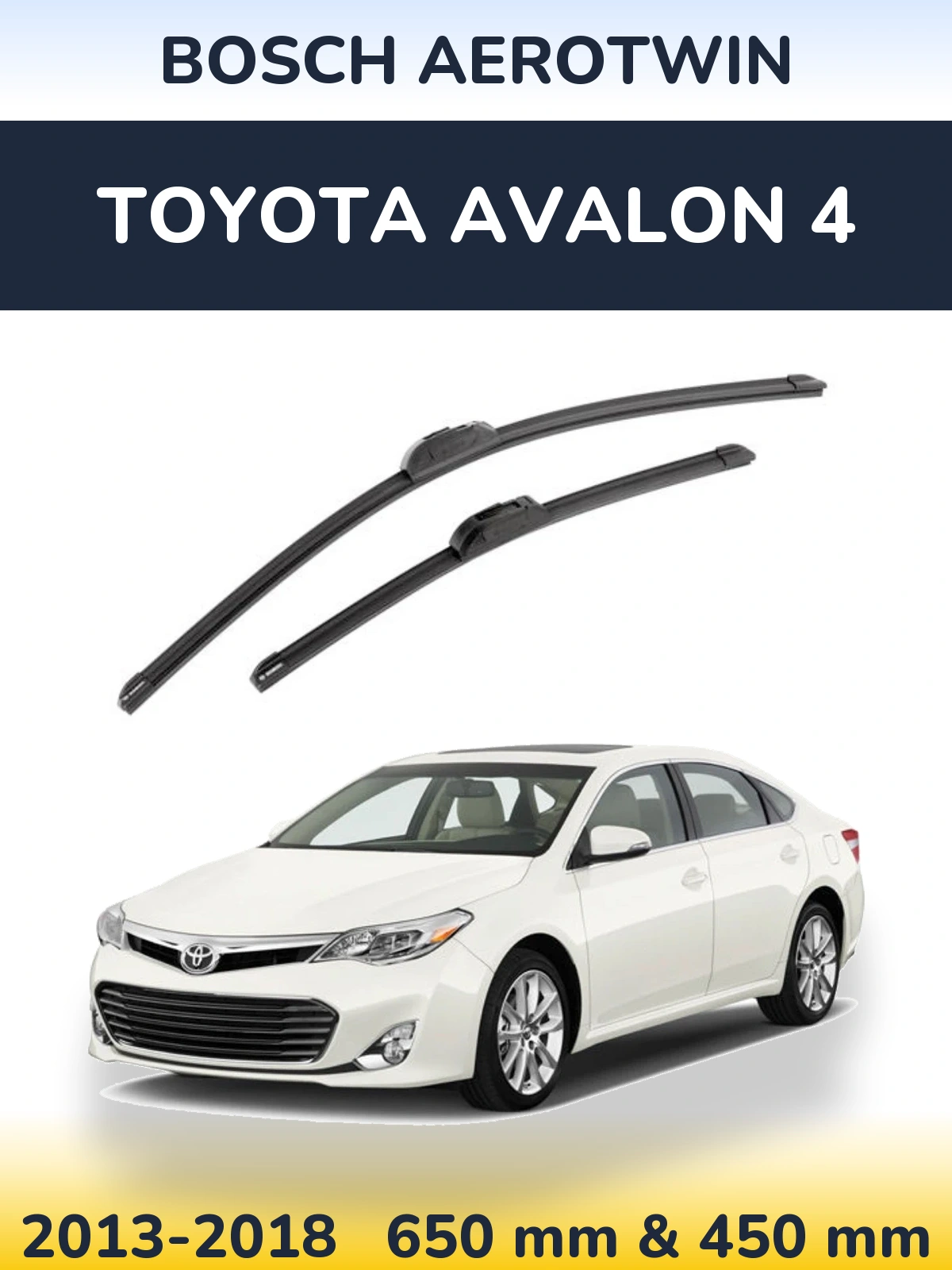 Комплект передних дворников BOSCH AeroTwin 650 & 450 мм для Toyota Avalon 4 2013-2018