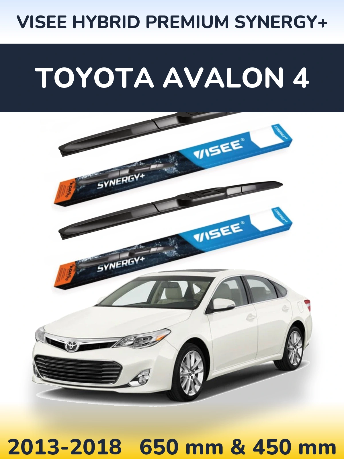 Комплект передних дворников VISEE HYBRID PREMIUM SYNERGY+ 650 & 450 мм для Toyota Avalon 4 2013-2018