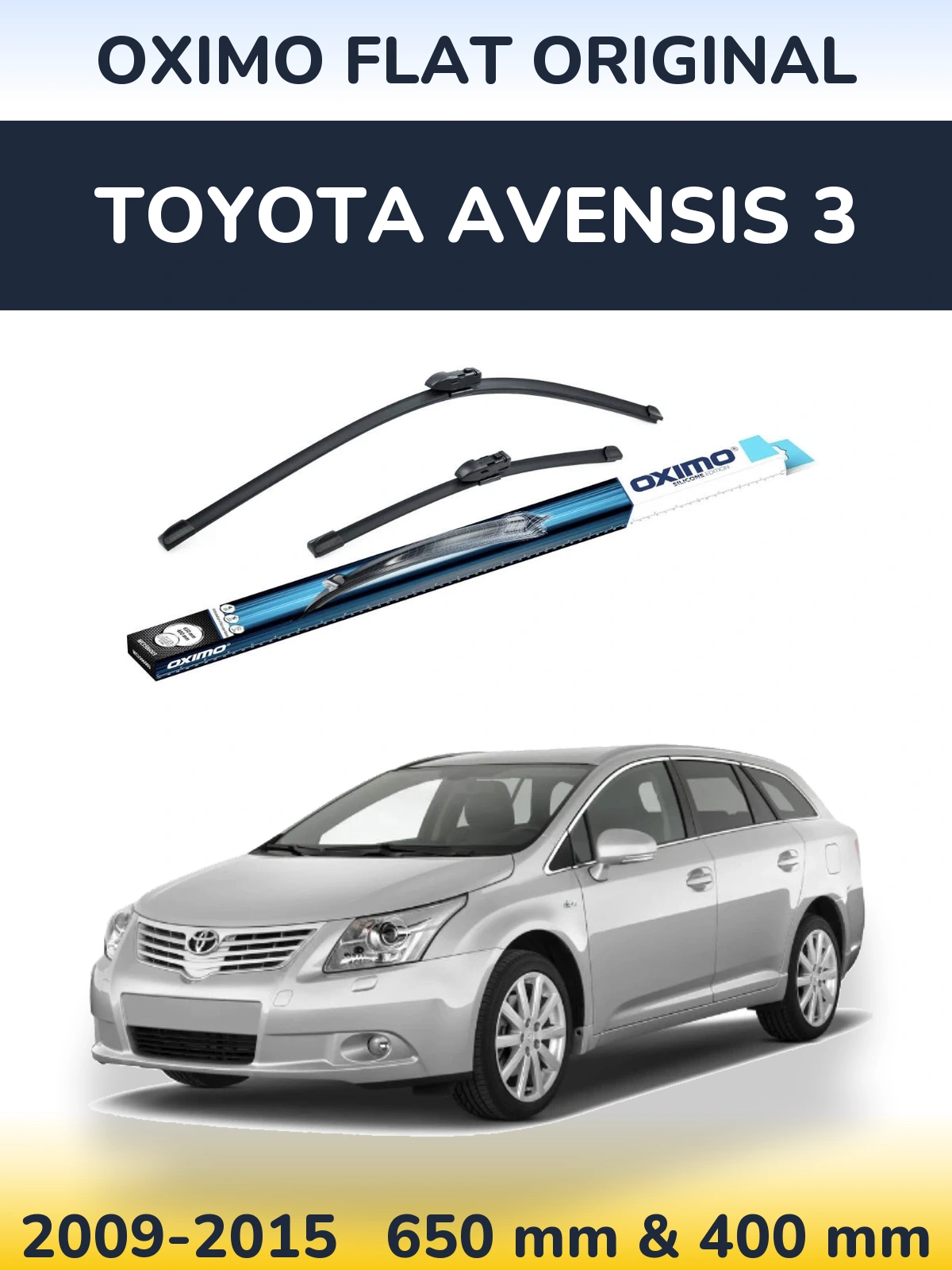 Komplet przednich wycieraczek Oximo Flat Original 650 & 400 mm do Toyota Avensis 3 2009-2015