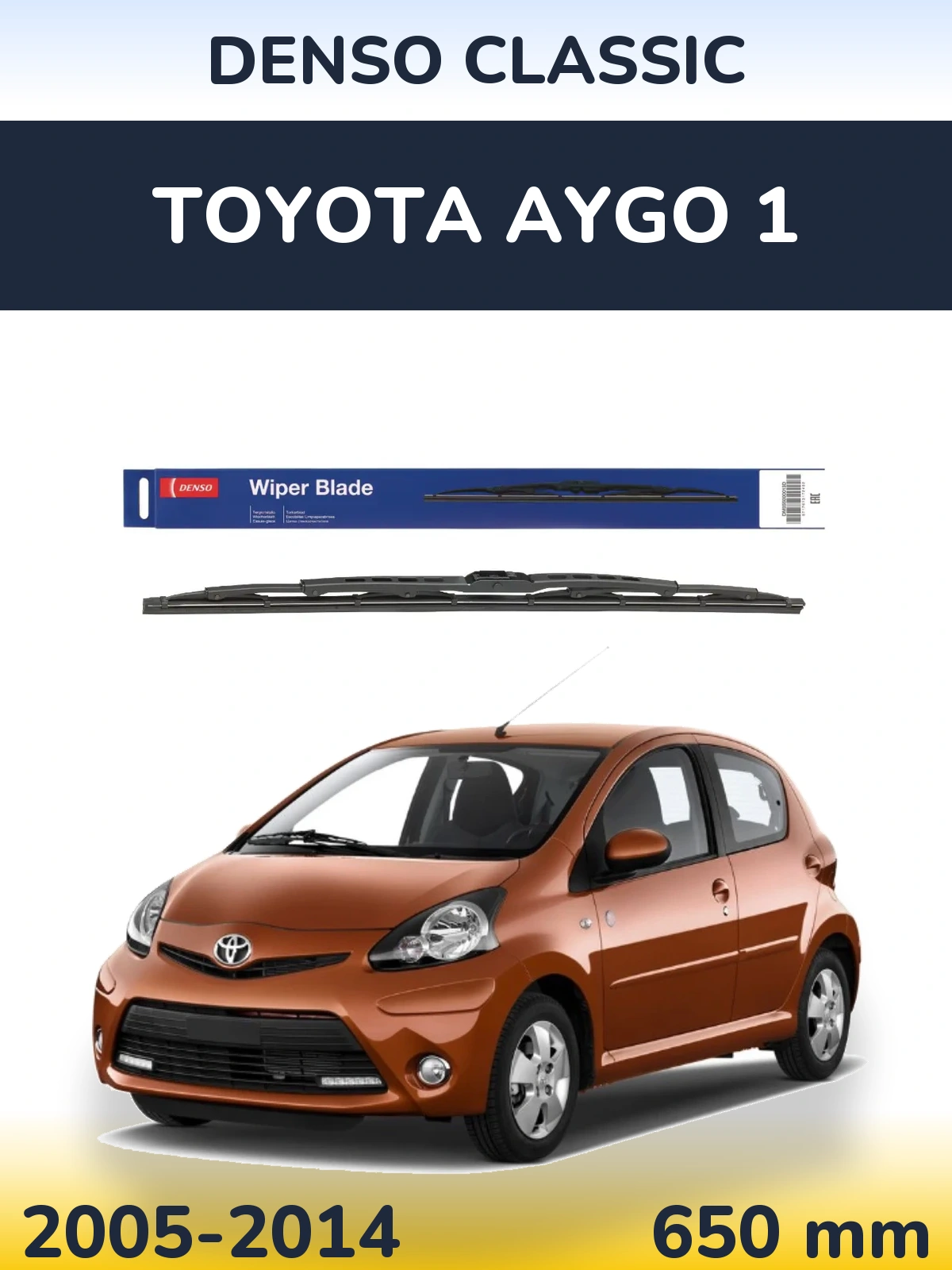 Przednia wycieraczka Denso Classic 650 mm do Toyota Aygo 1 2005-2014