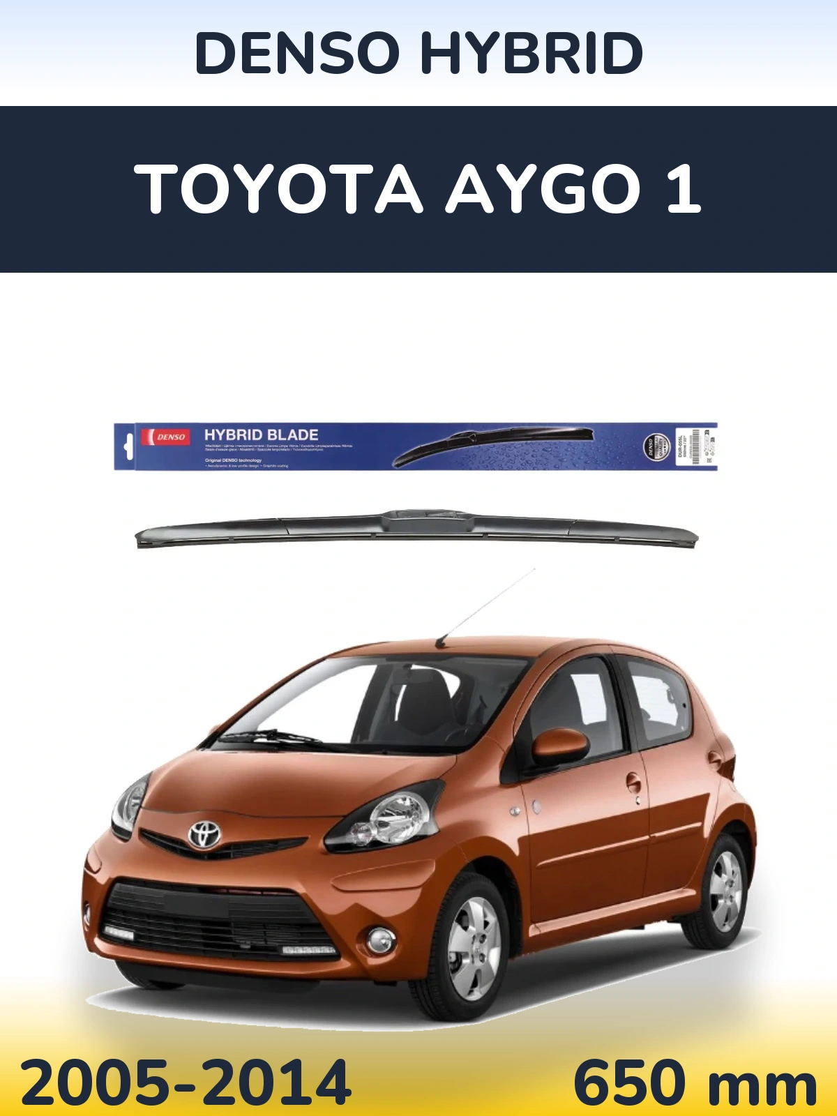 Przednia wycieraczka Denso Hybrid 650 mm do Toyota Aygo 1 2005-2014