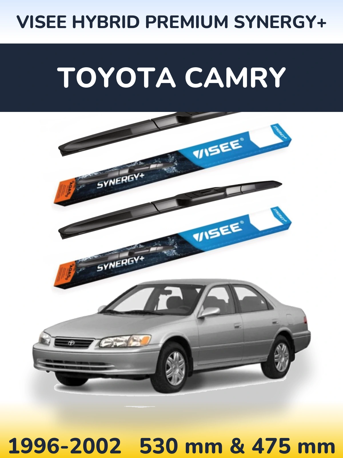 Комплект передних дворников VISEE HYBRID PREMIUM SYNERGY+ 530 & 475 мм для Toyota Camry 1996-2002