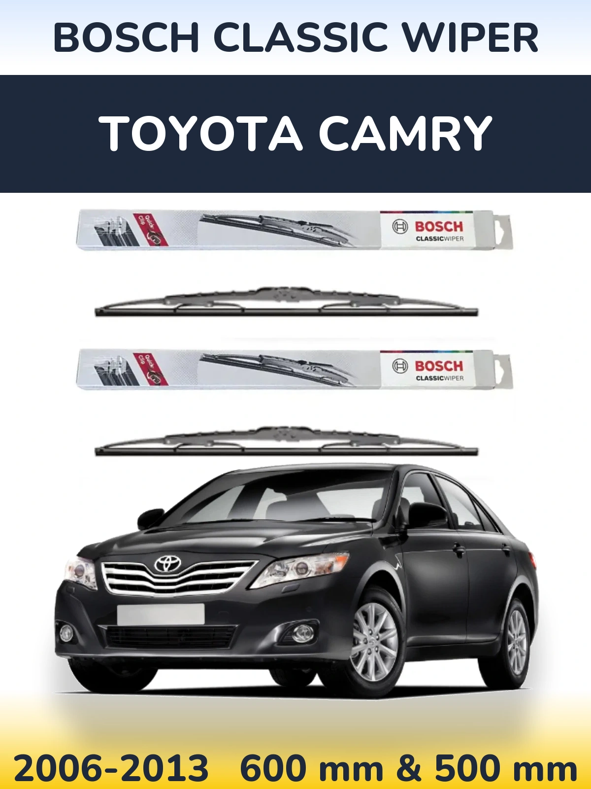 Komplet przednich wycieraczek BOSCH Classic Wiper 600 & 500 mm do Toyota Camry 2006-2013