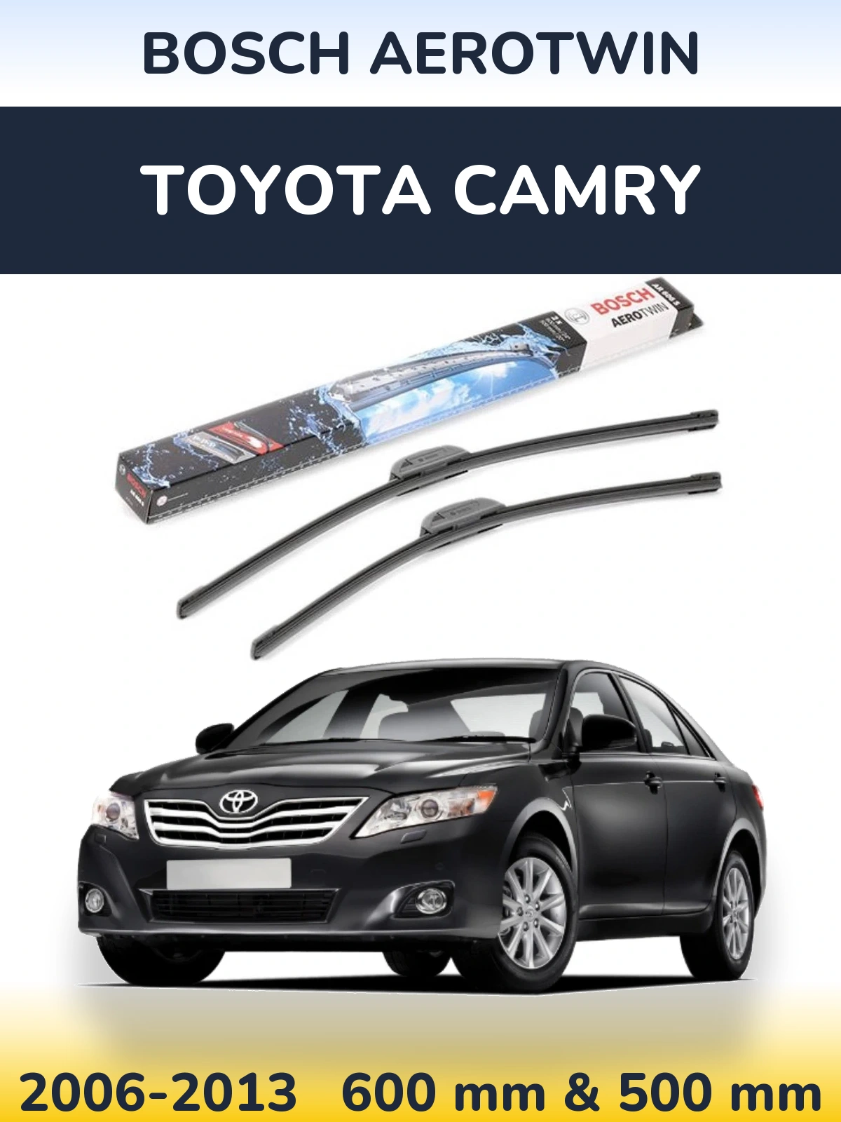 Komplet przednich wycieraczek BOSCH AeroTwin 600 & 500 mm do Toyota Camry 2006-2013