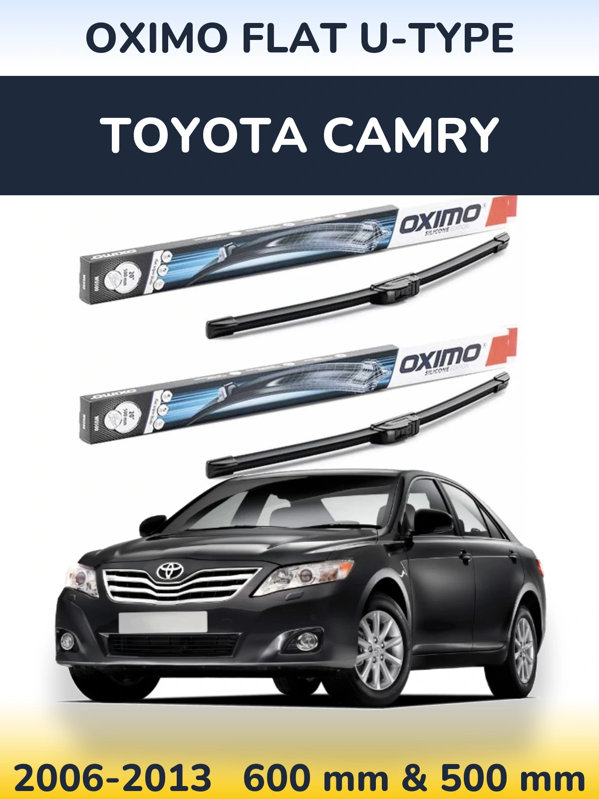 Komplet przednich wycieraczek Oximo Flat U-type 600 & 500 mm do Toyota Camry 2006-2013