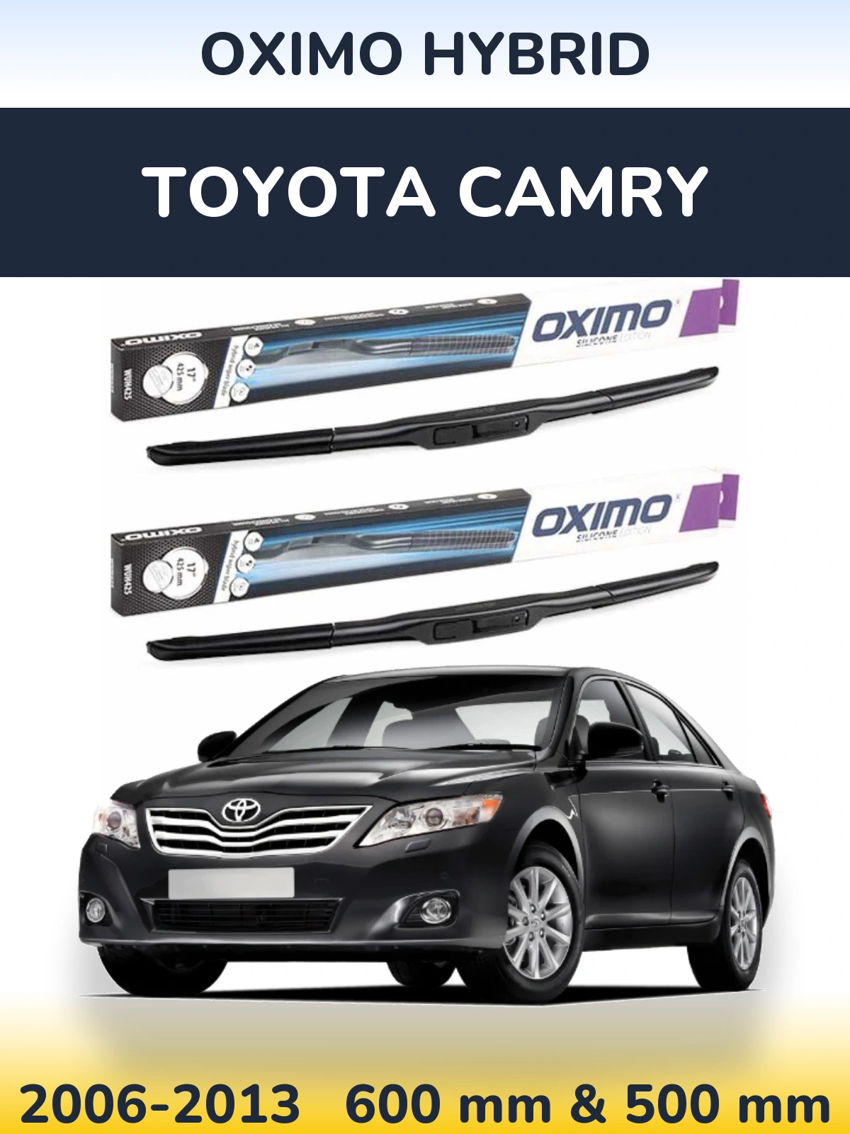 Komplet przednich wycieraczek Oximo Hybrid 600 & 500 mm do Toyota Camry 2006-2013