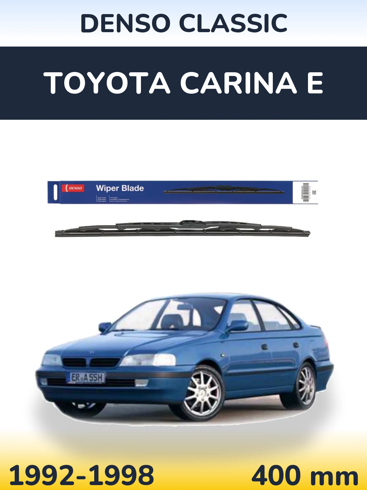 Rear wiper blade Denso Classic 400 mm for Toyota Carina E 1992-1998