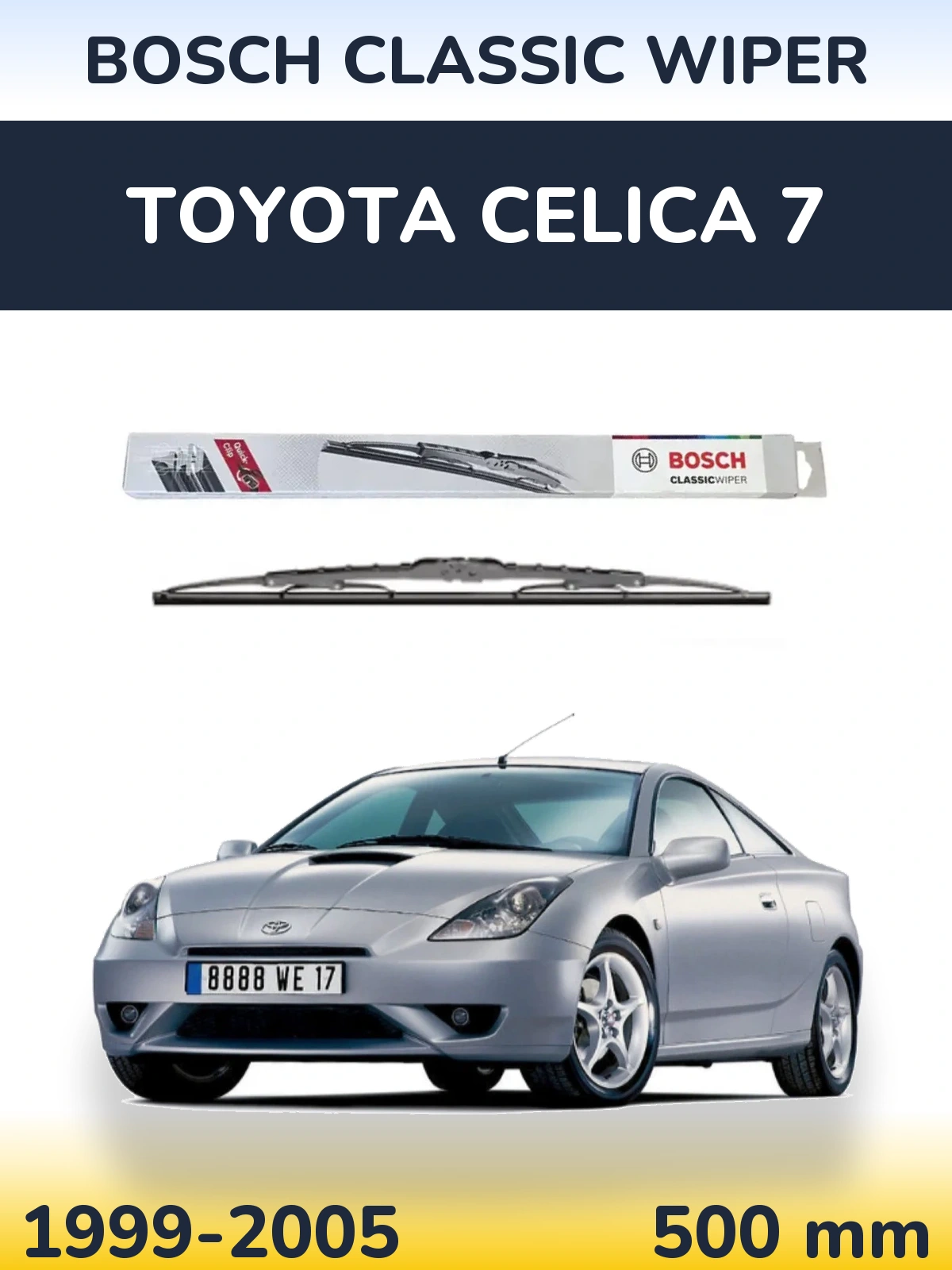 Задний дворник BOSCH Classic Wiper 500 мм для Toyota Celica 7 1999-2005