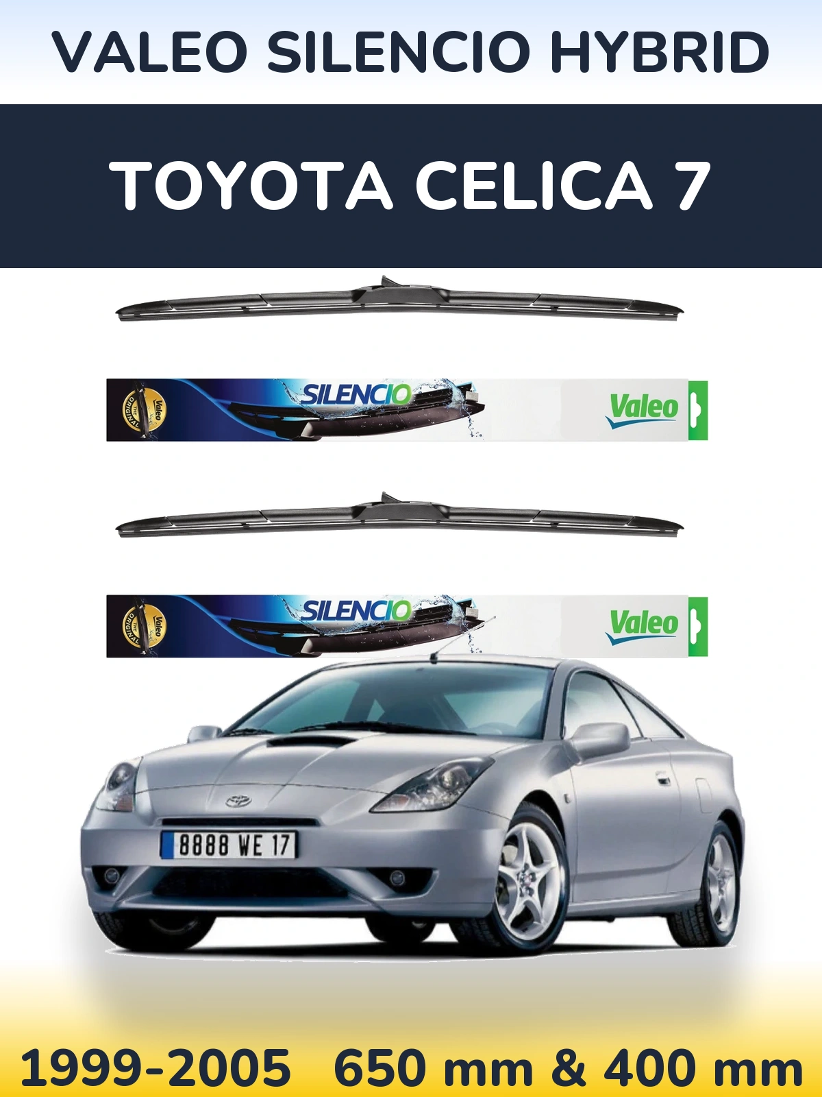 Комплект передних дворников Valeo Silencio Hybrid 650 & 400 мм для Toyota Celica 7 1999-2005