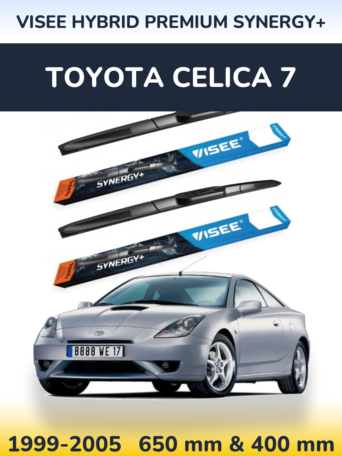 Комплект передних дворников VISEE HYBRID PREMIUM SYNERGY+ 650 & 400 мм для Toyota Celica 7 1999-2005