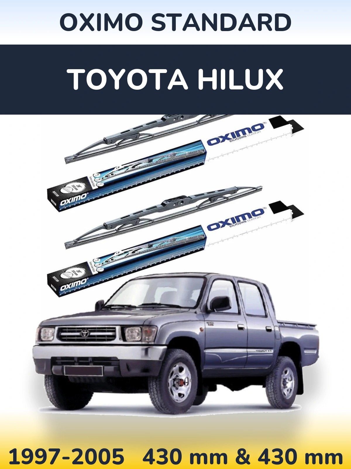 Komplet przednich wycieraczek Oximo Standard 425 & 425 mm do Toyota Hilux 1997-2005