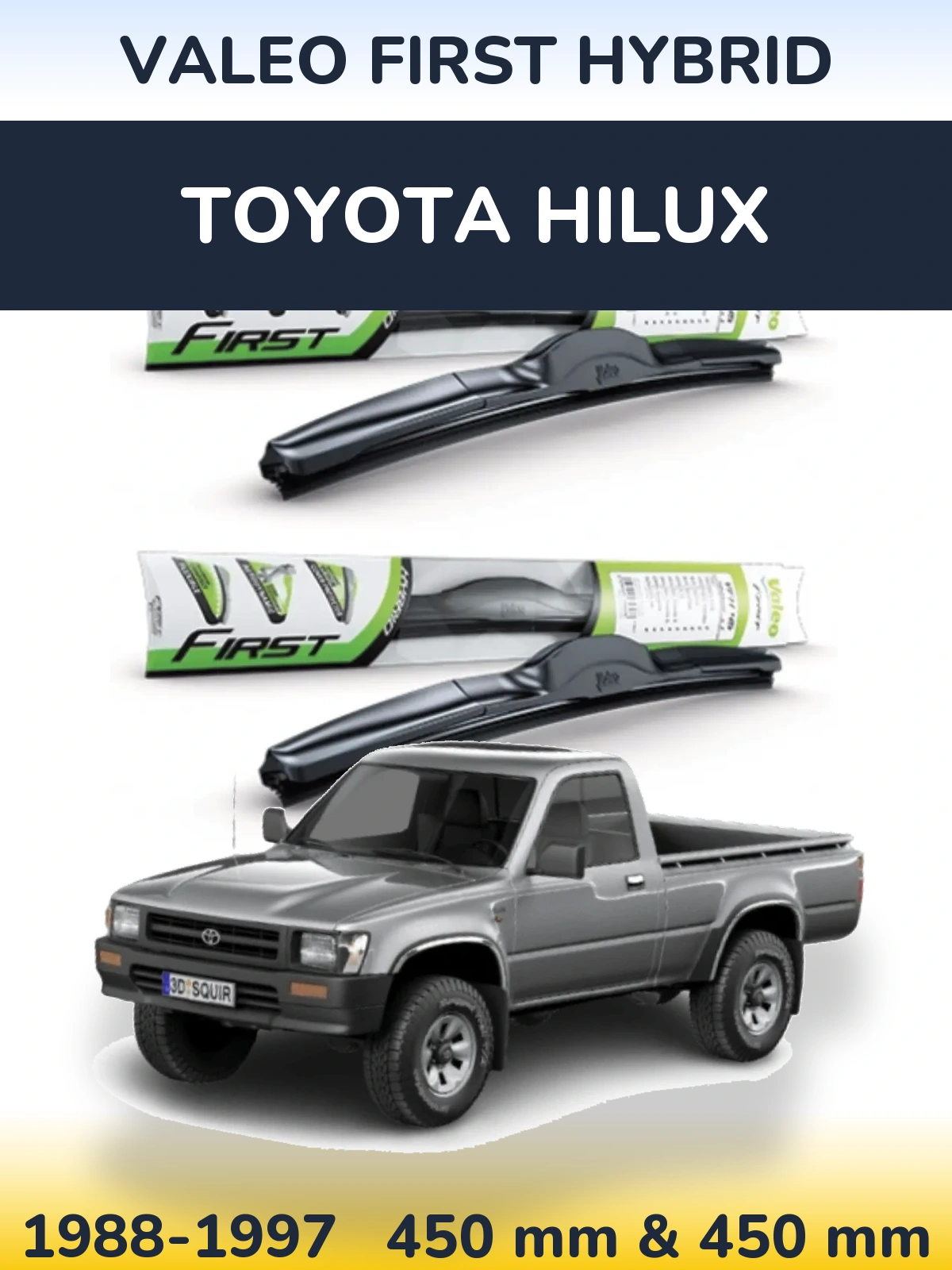 Komplet przednich wycieraczek Valeo First Hybrid 450 & 450 mm do Toyota Hilux 1988-1997