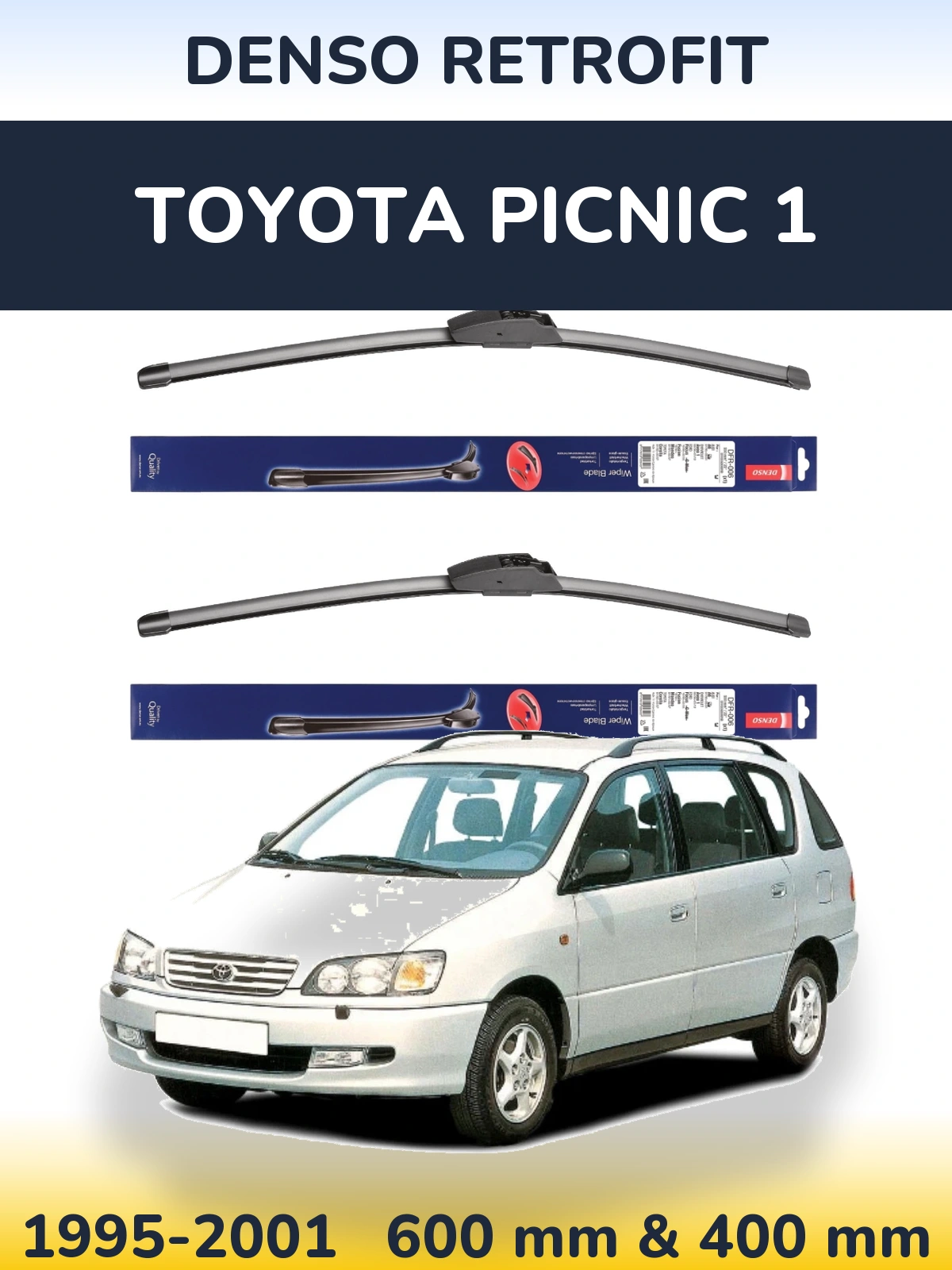 Комплект передних дворников Denso Retrofit 600 & 400 мм для Toyota Picnic 1 1995-2001