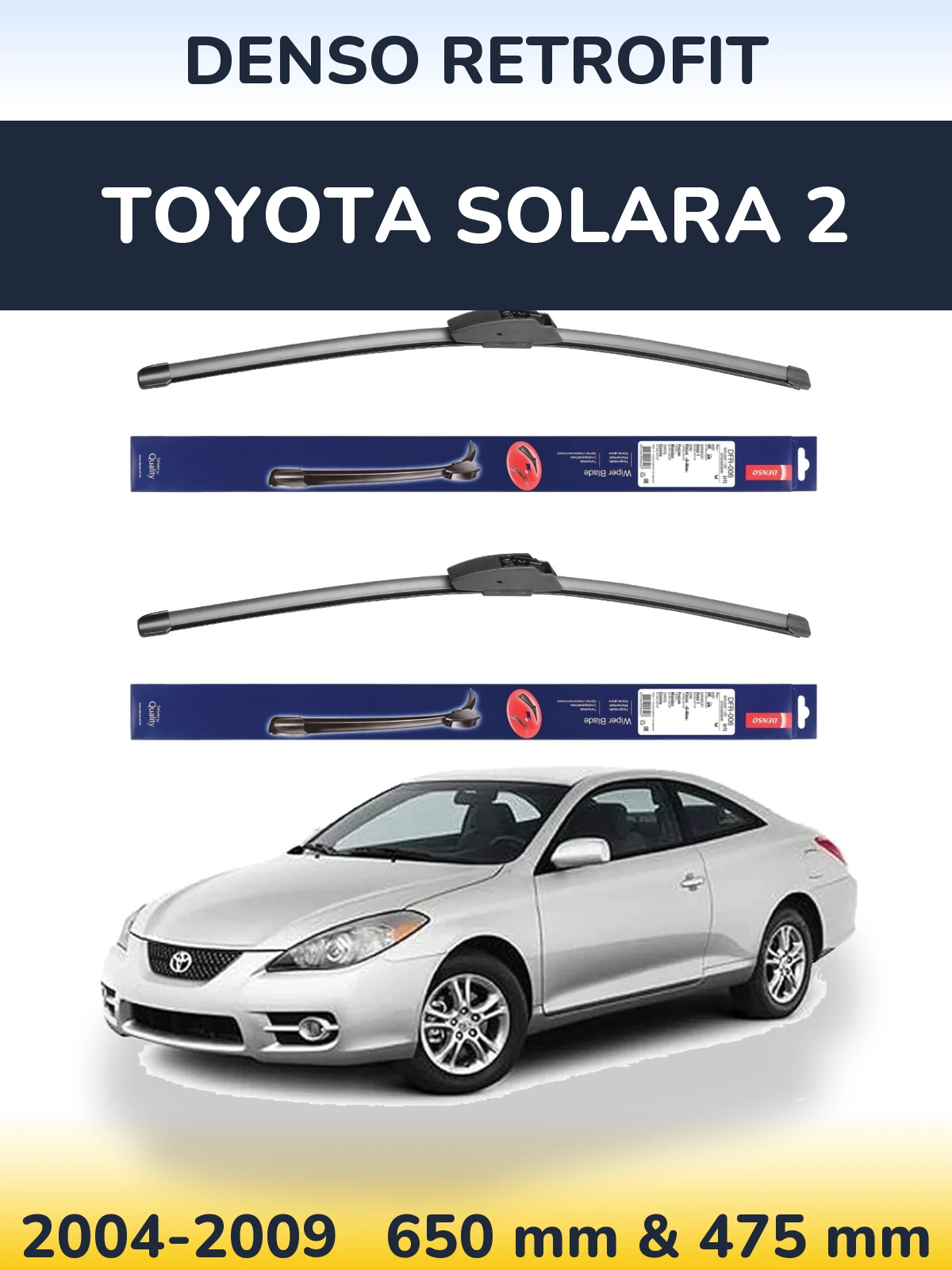 Комплект передних дворников Denso Retrofit 650 & 475 мм для Toyota Solara 2 2004-2009