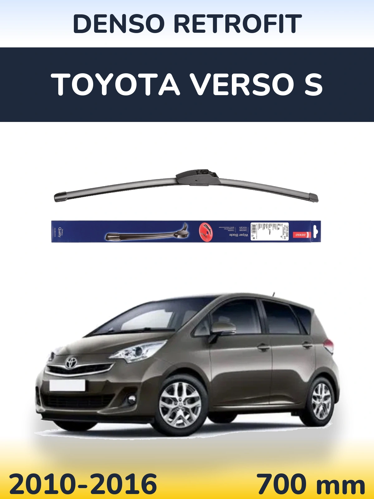 Przednia wycieraczka Denso Retrofit 700 mm do Toyota Verso S 2010-2016