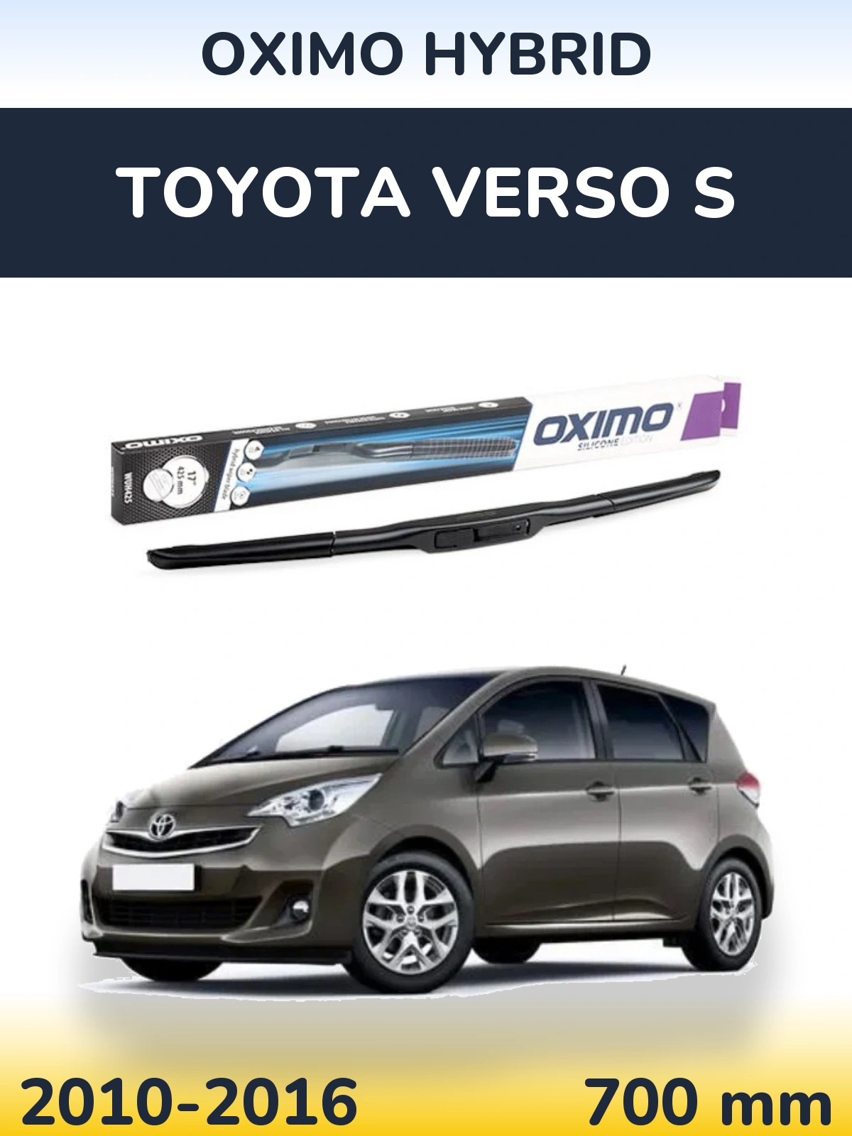 Передний дворник Oximo Hybrid 700 мм для Toyota Verso S 2010-2016