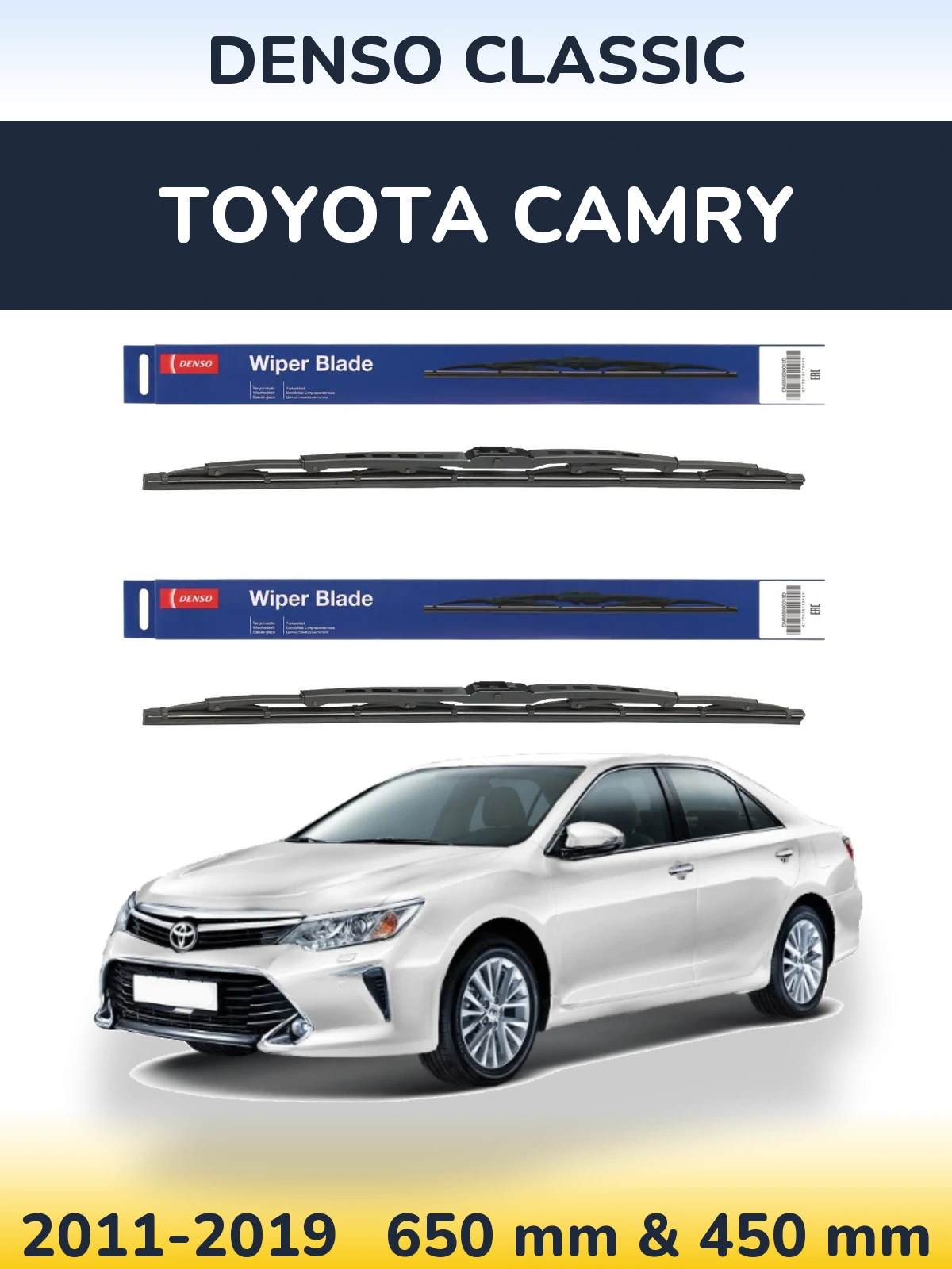 Komplet przednich wycieraczek Denso Classic 650 & 450 mm do Toyota Camry 2011-2019