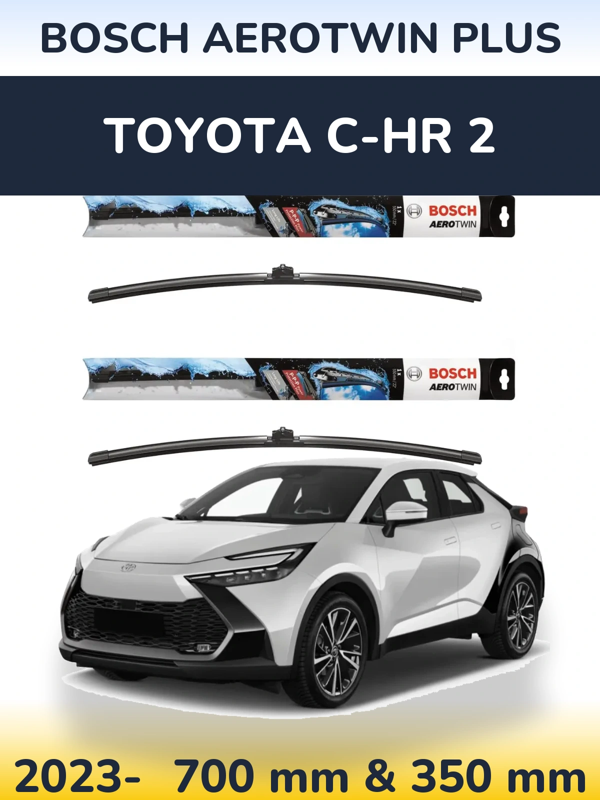 Komplet przednich wycieraczek BOSCH AeroTwin Plus 700 & 350 mm do Toyota C-HR 2 2023-2026