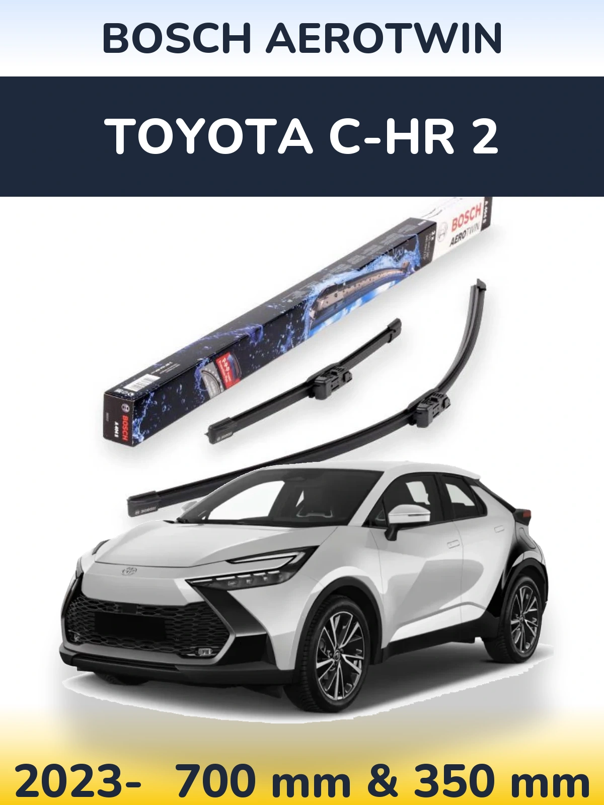 Komplet przednich wycieraczek BOSCH AeroTwin 700 & 350 mm do Toyota C-HR 2 2023-2026