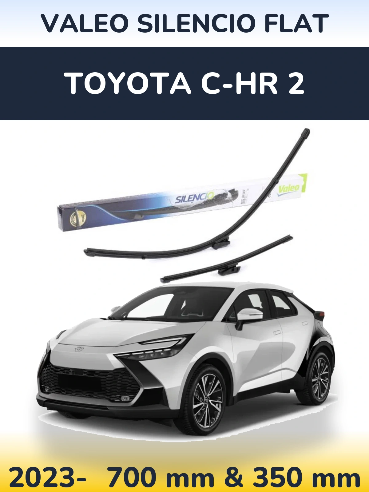 Komplet przednich wycieraczek Valeo Silencio Flat 700 & 350 mm do Toyota C-HR 2 2023-2026