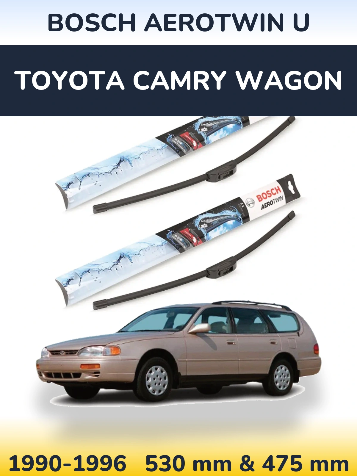 Komplet przednich wycieraczek BOSCH AeroTwin U 530 & 475 mm do Toyota Camry Wagon 1990-1996