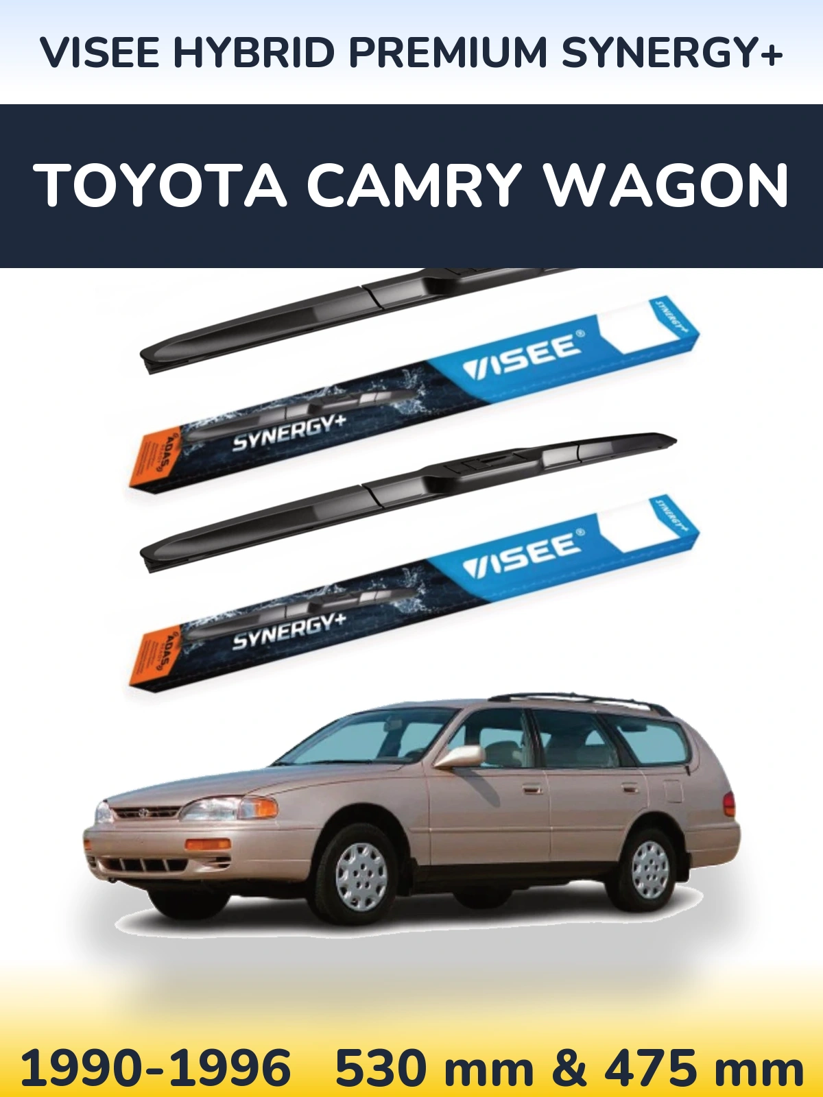 Komplet przednich wycieraczek VISEE HYBRID PREMIUM SYNERGY+ 530 & 475 mm do Toyota Camry Wagon 1990-1996