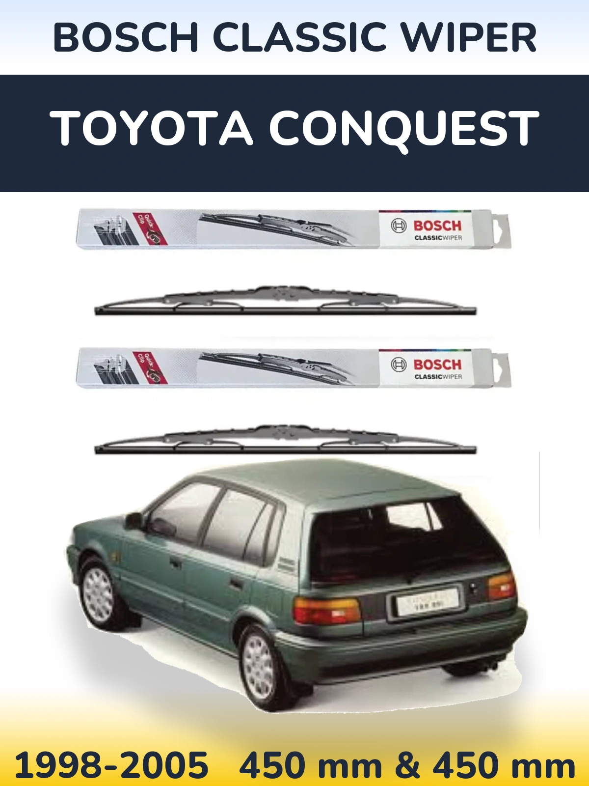 Komplet przednich wycieraczek BOSCH Classic Wiper 450 & 450 mm do Toyota Conquest 1998-2005
