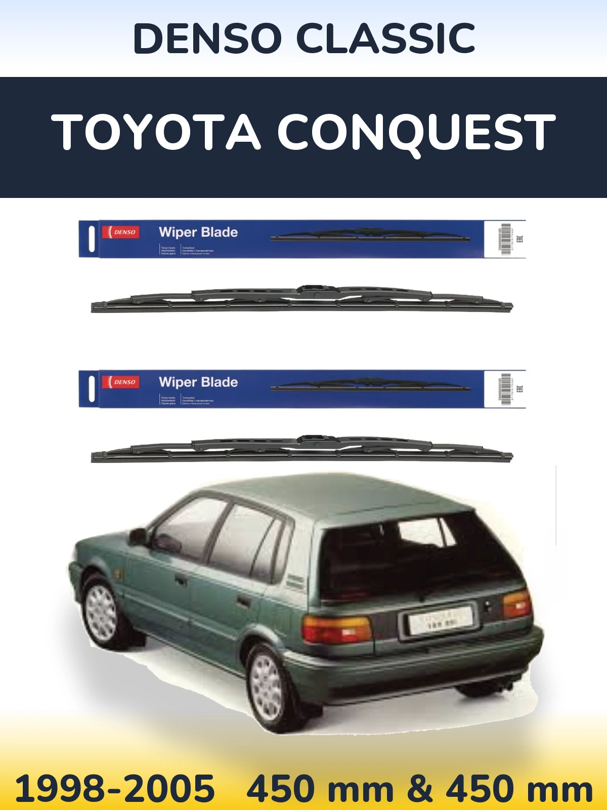 Komplet przednich wycieraczek Denso Classic 450 & 450 mm do Toyota Conquest 1998-2005