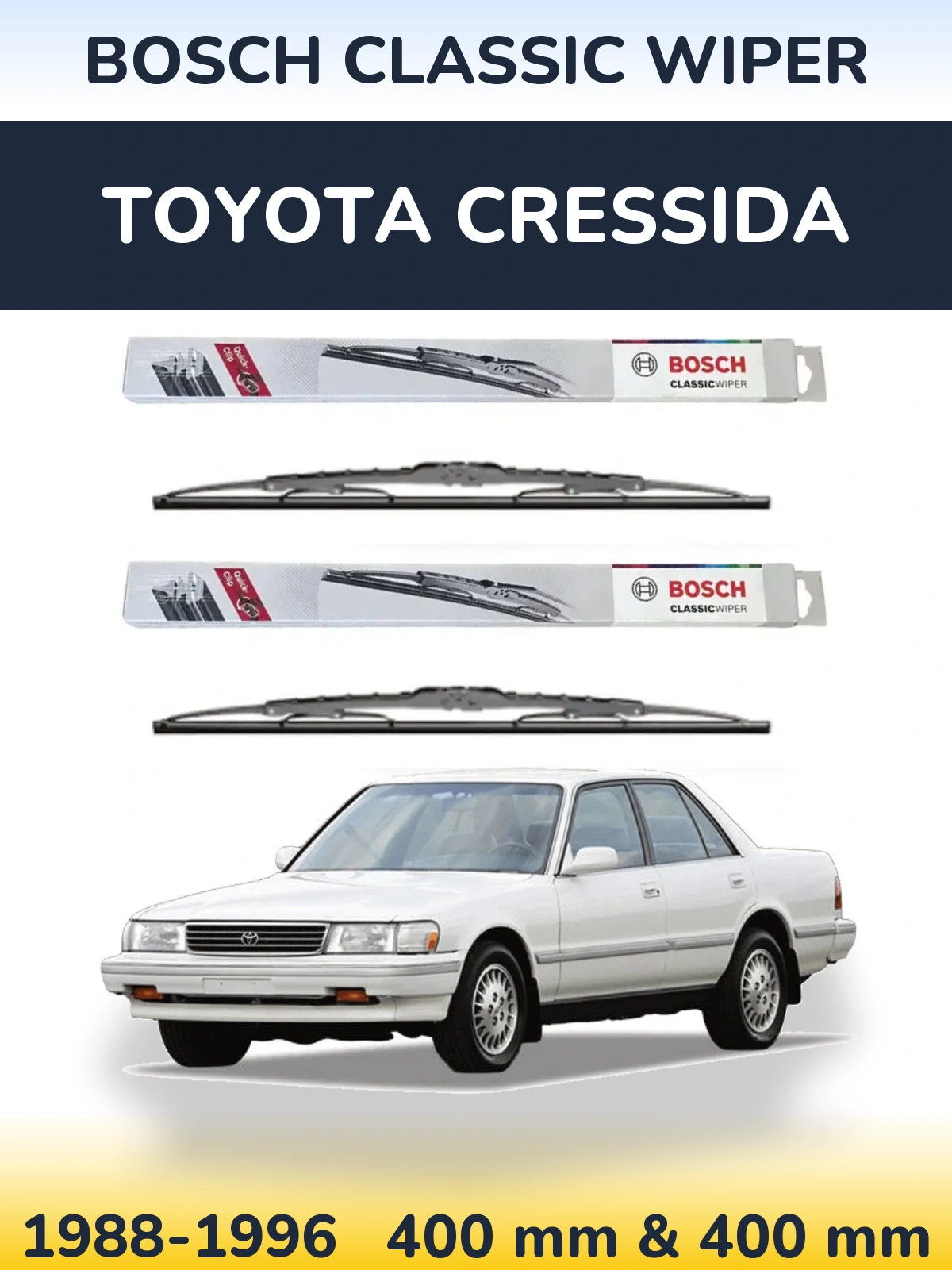 Комплект передних дворников BOSCH Classic Wiper 400 & 400 мм для Toyota Cressida 1988-1996