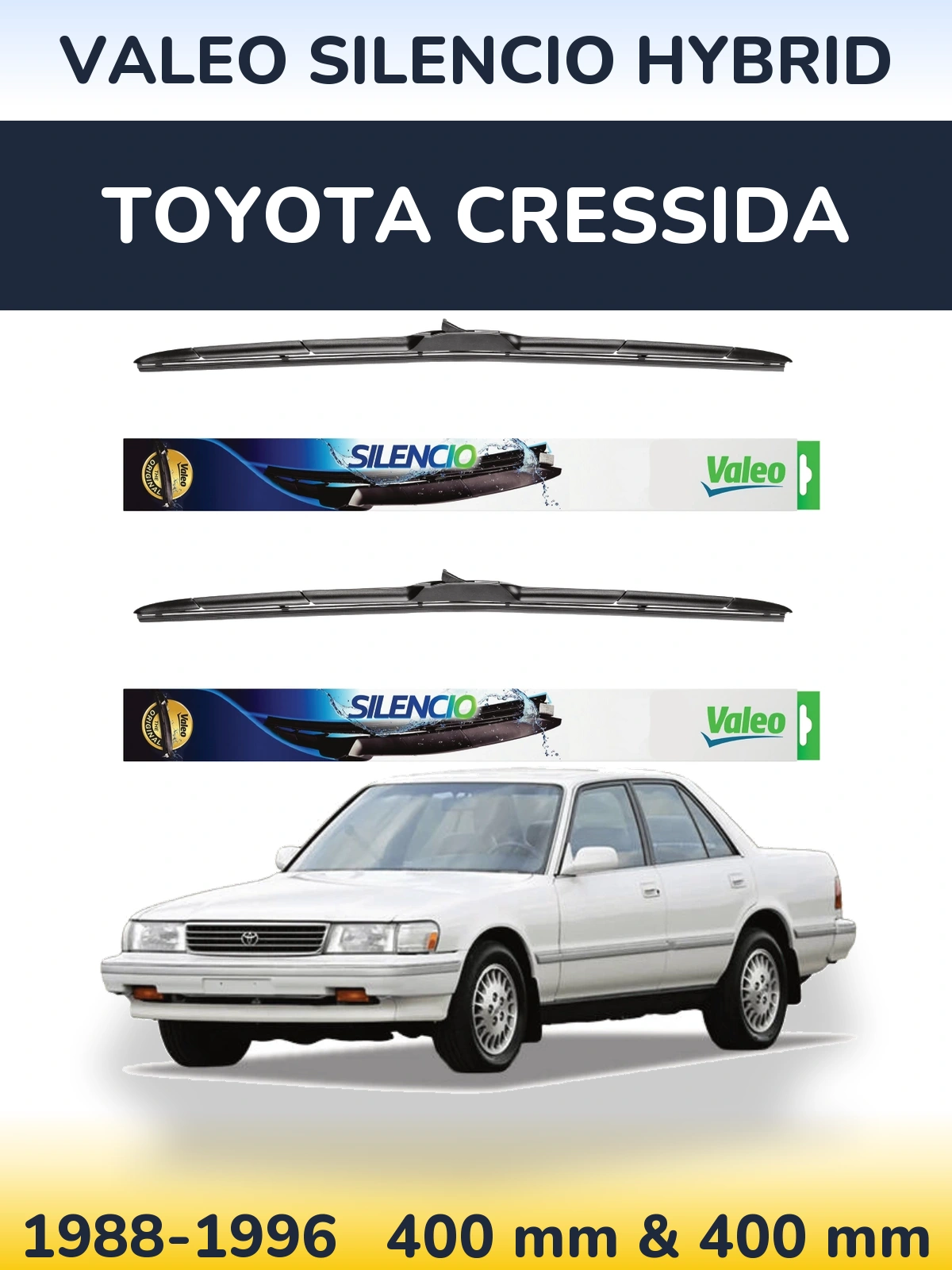 Комплект передних дворников Valeo Silencio Hybrid 400 & 400 мм для Toyota Cressida 1988-1996
