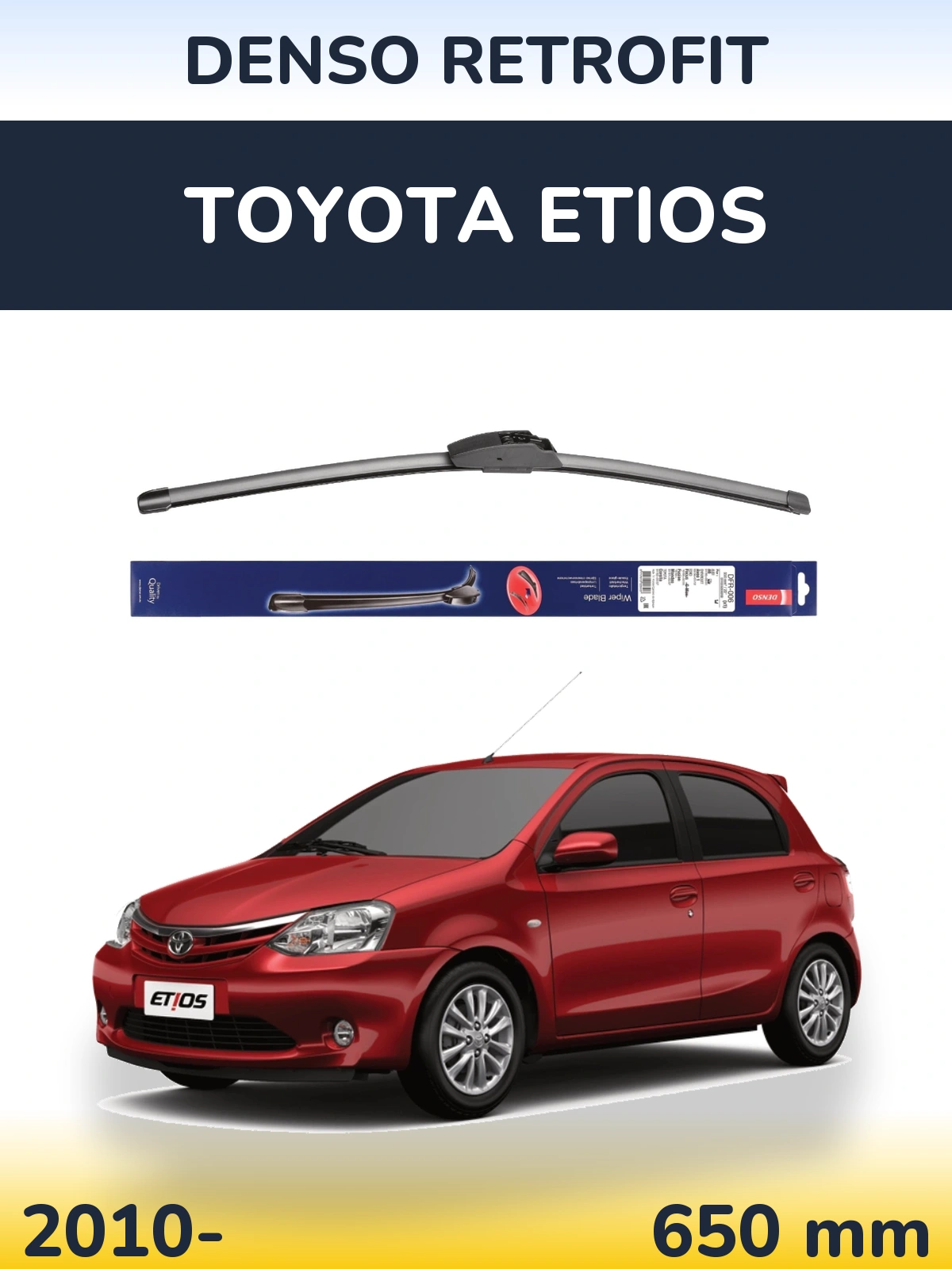 Przednia wycieraczka Denso Retrofit 650 mm do Toyota Etios 2010-2026