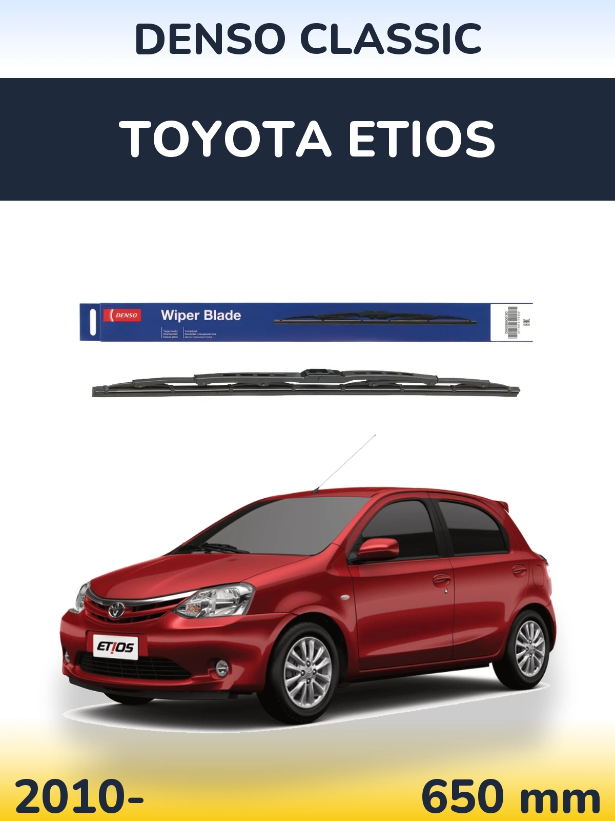 Przednia wycieraczka Denso Classic 650 mm do Toyota Etios 2010-2026