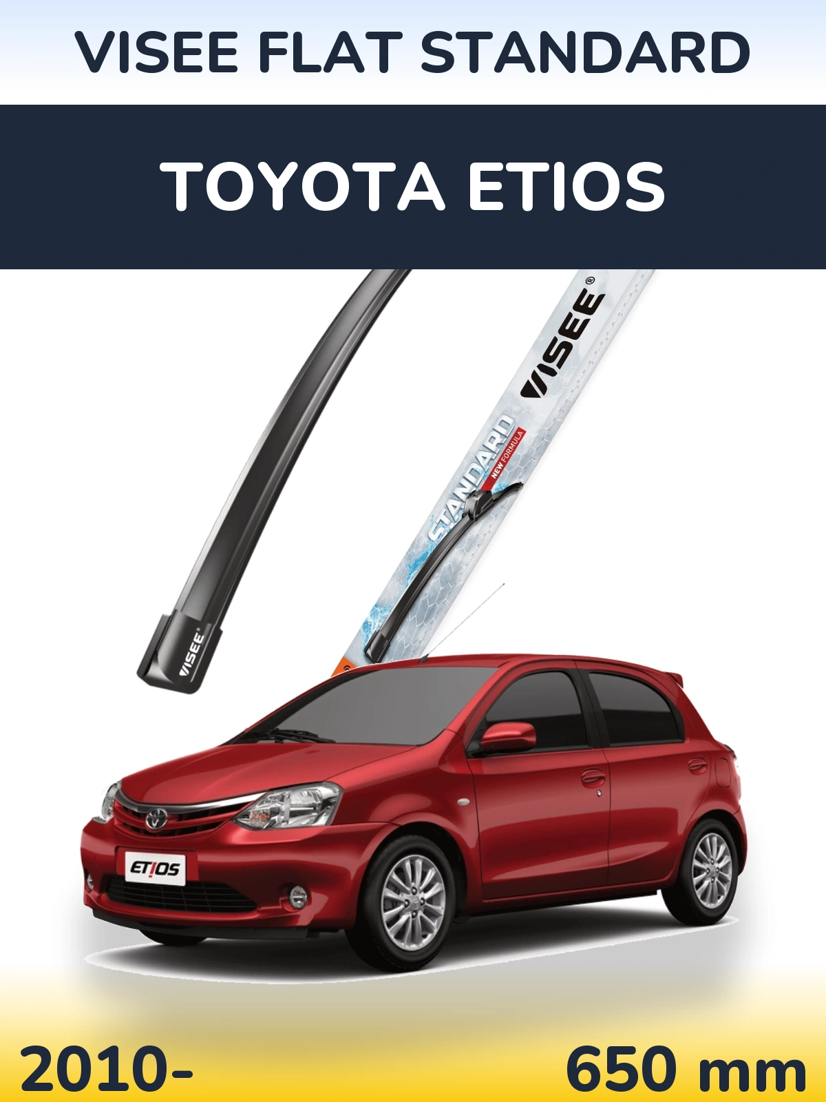 Przednia wycieraczka VISEE FLAT STANDARD 650 mm do Toyota Etios 2010-2026