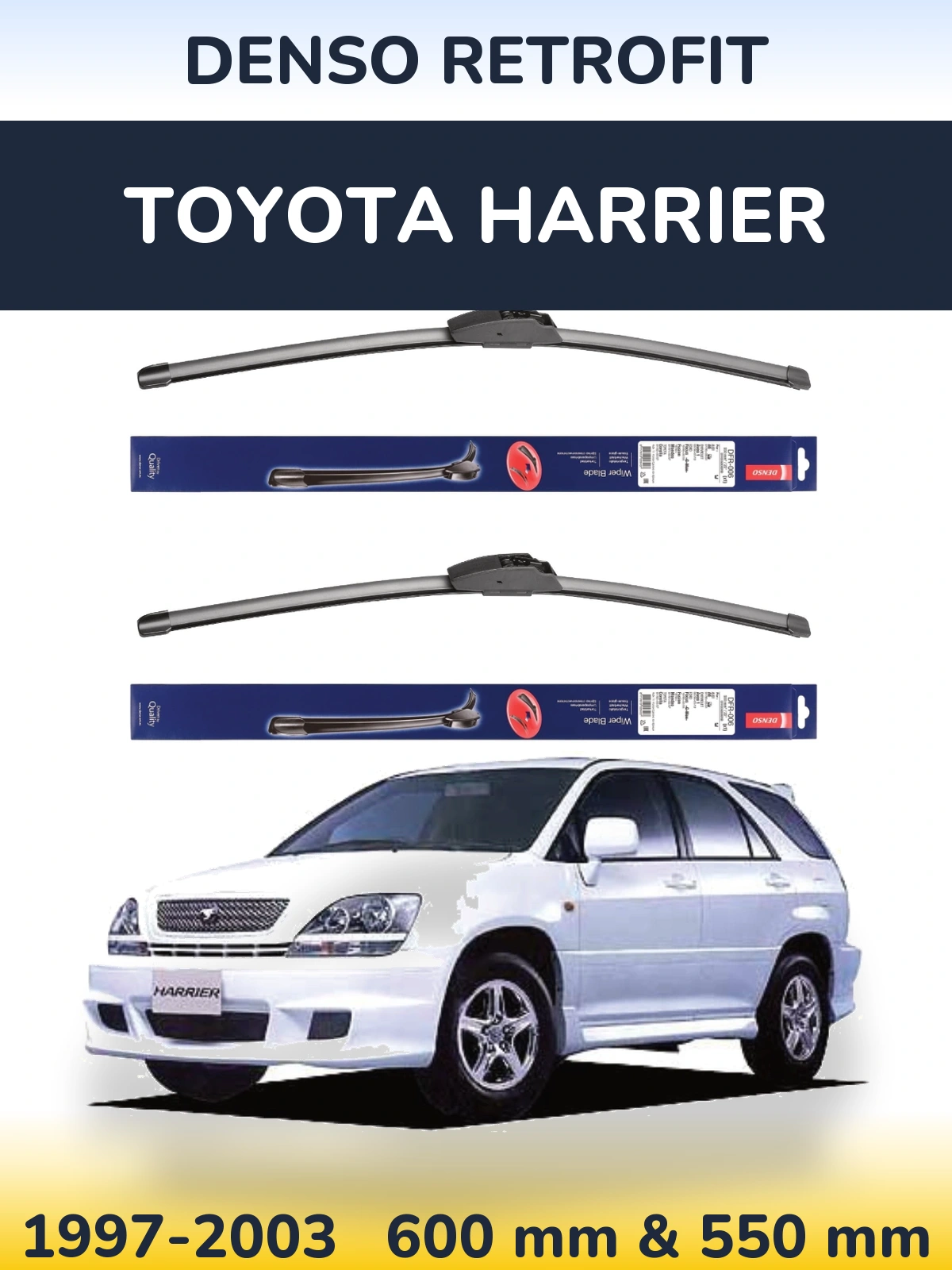Комплект передних дворников Denso Retrofit 600 & 550 мм для Toyota Harrier 1997-2003
