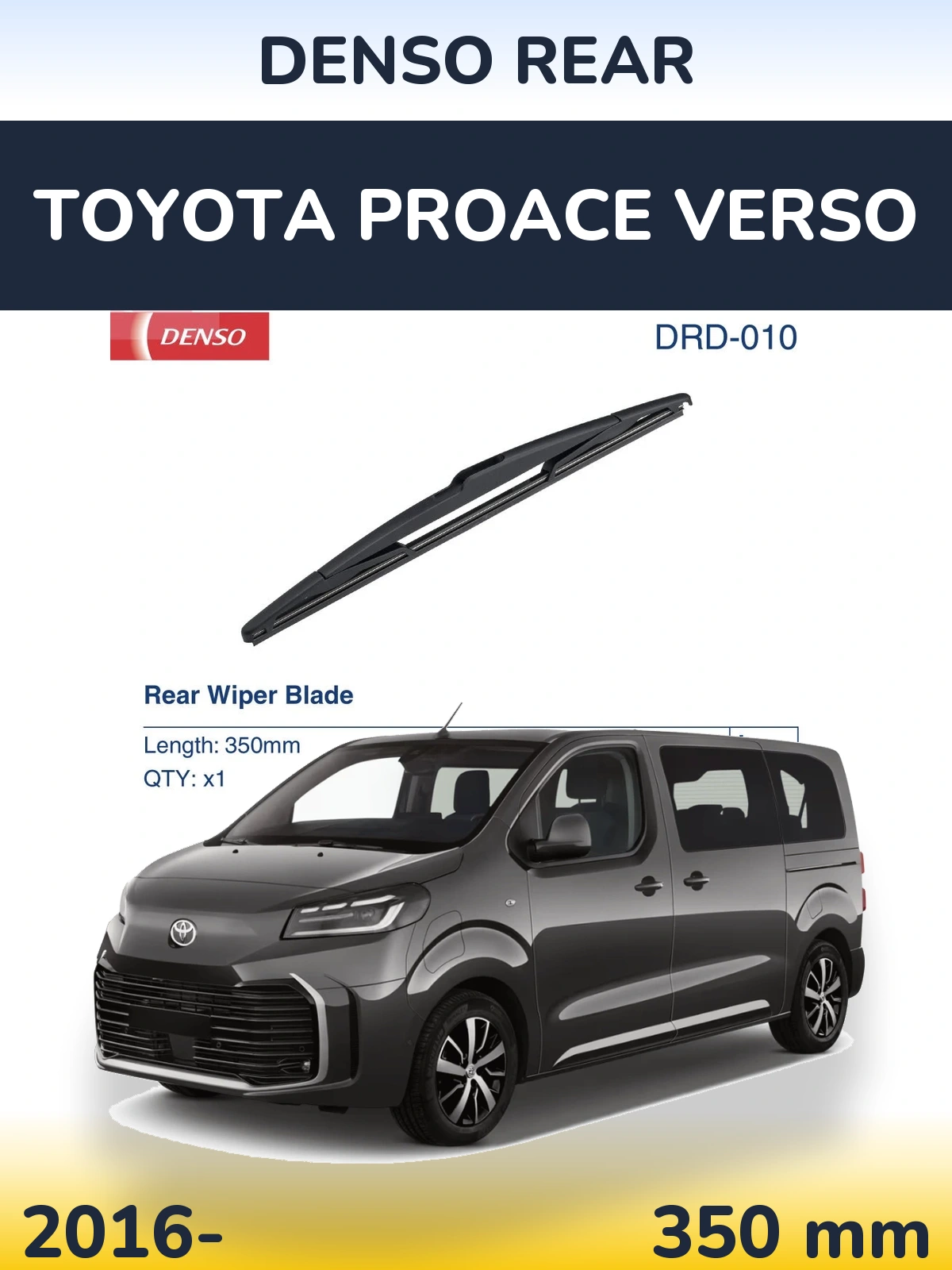 Rear wiper blade Denso Rear 350 mm for Toyota ProAce Verso 2016-2026