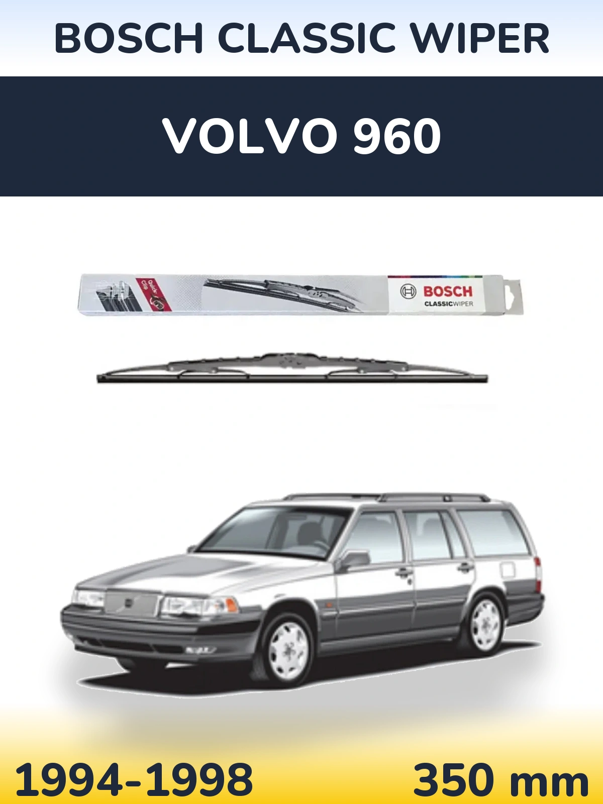 Tylna wycieraczka BOSCH Classic Wiper 340 mm do Volvo 960 1994-1998