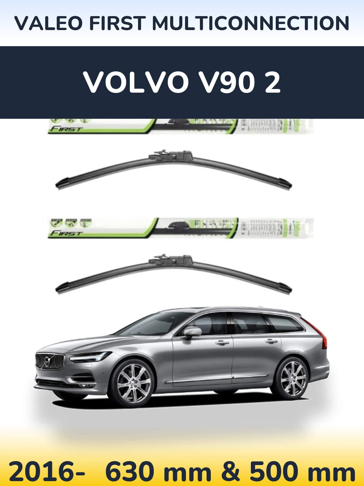 Komplet przednich wycieraczek Valeo First MultiConnection 600 & 500 mm do Volvo V90 2 2016-2026