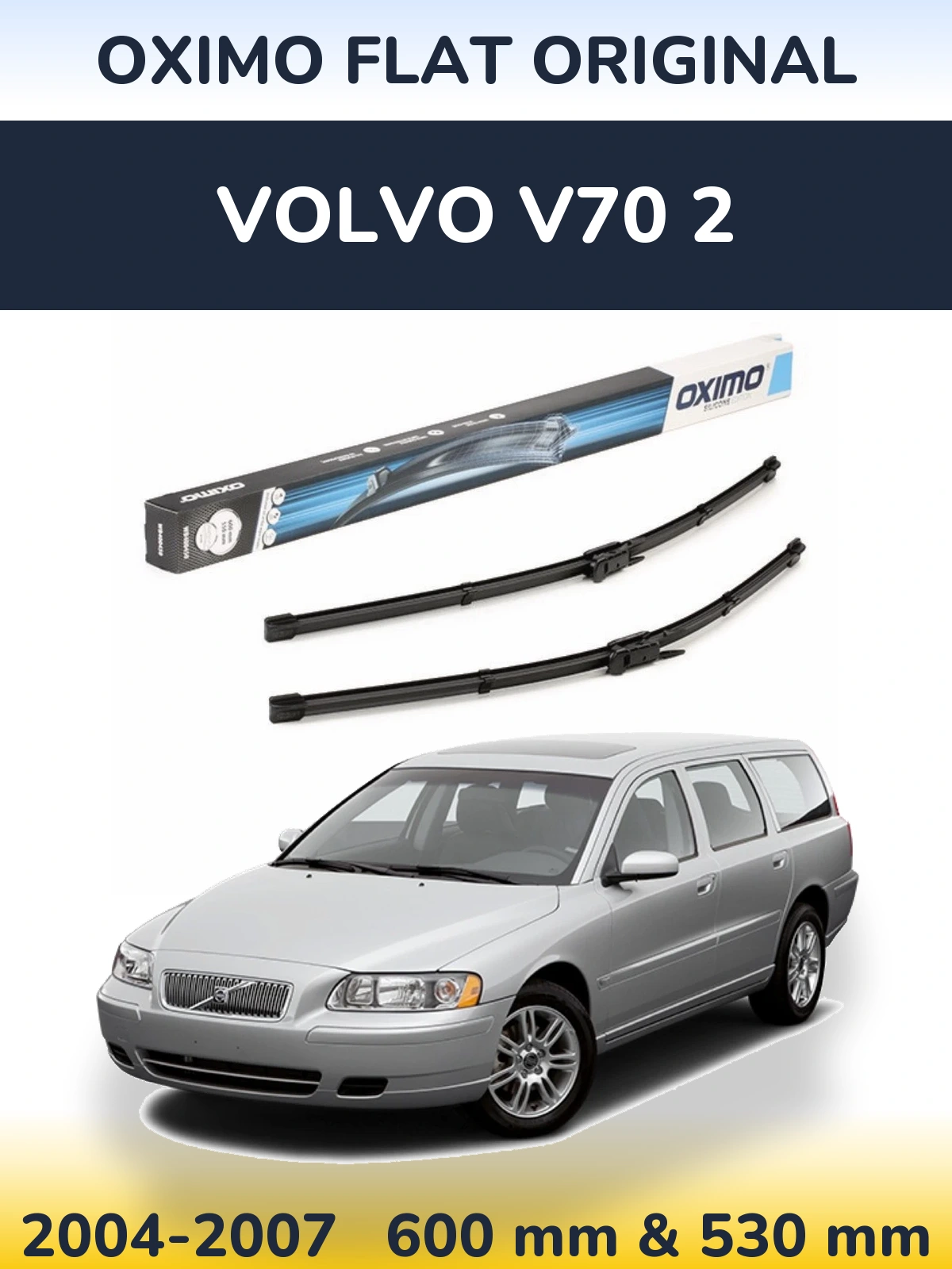 Komplet przednich wycieraczek Oximo Flat Original 600 & 550 mm do Volvo V70 2 2004-2007